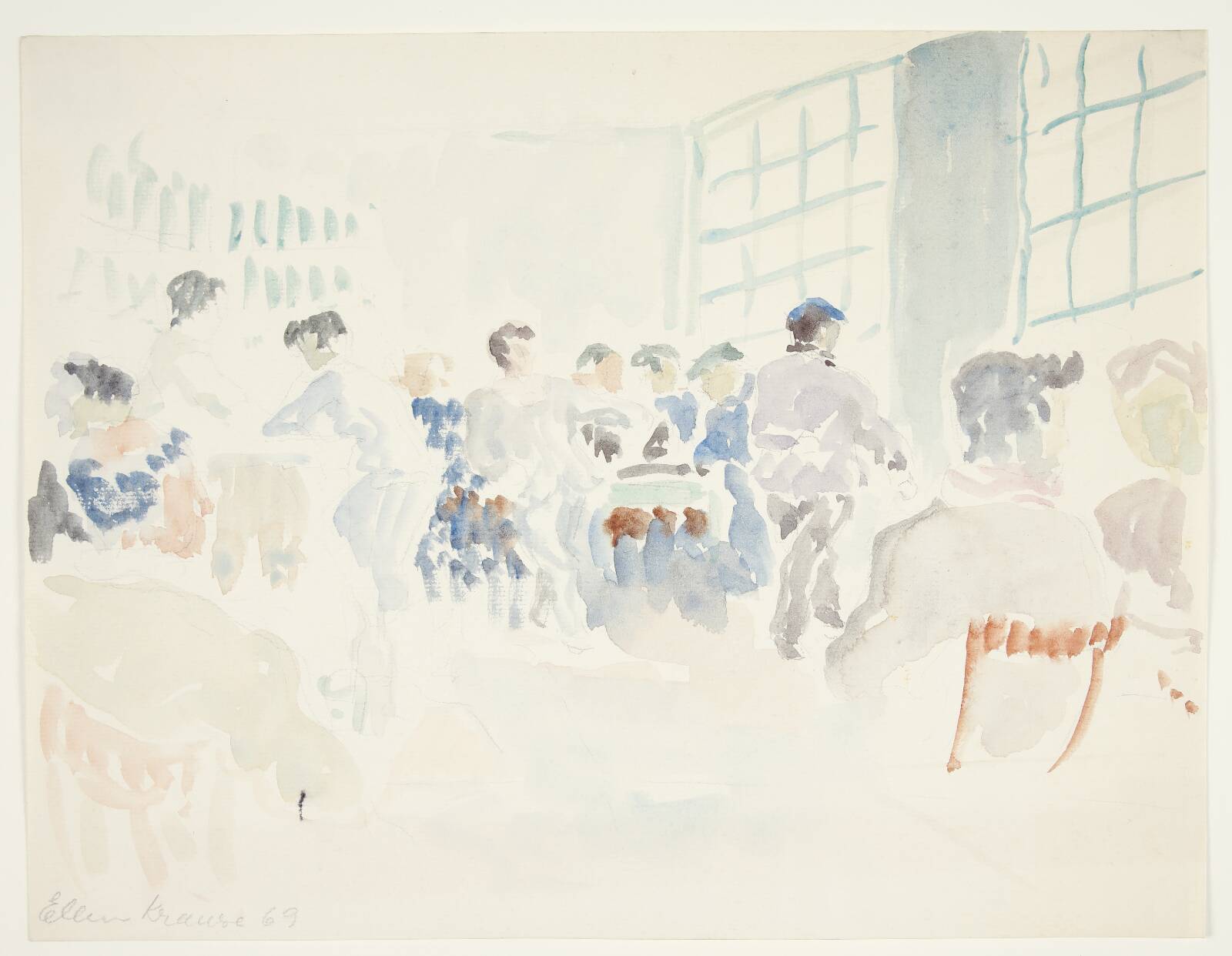 Interiør fra restaurant, Krause Rørup, Ellen, 1969