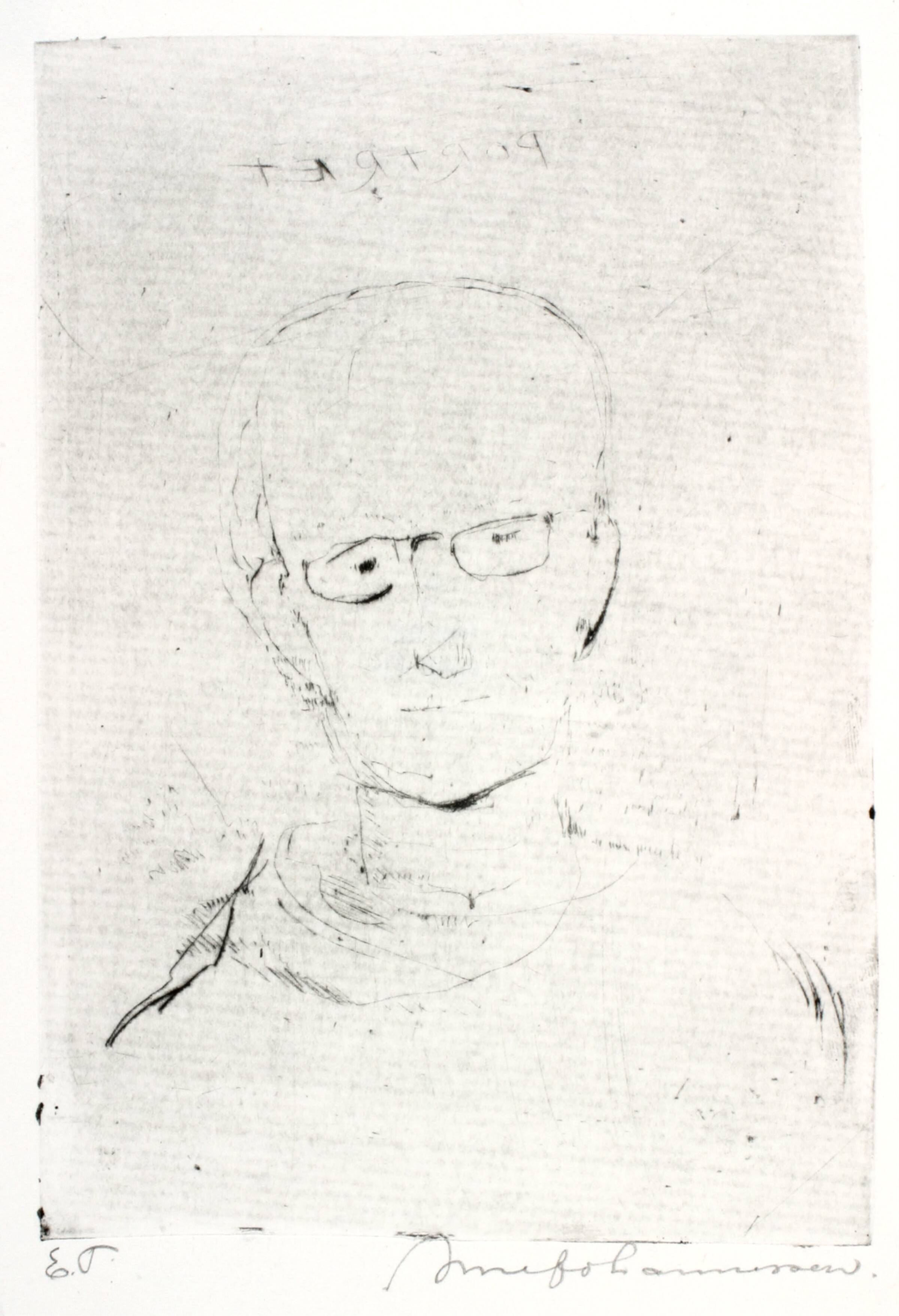 Portræt af maleren Georg Jacobsen, Arne Johannessen, 1968