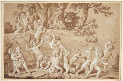 Putti flygter fra en tyr