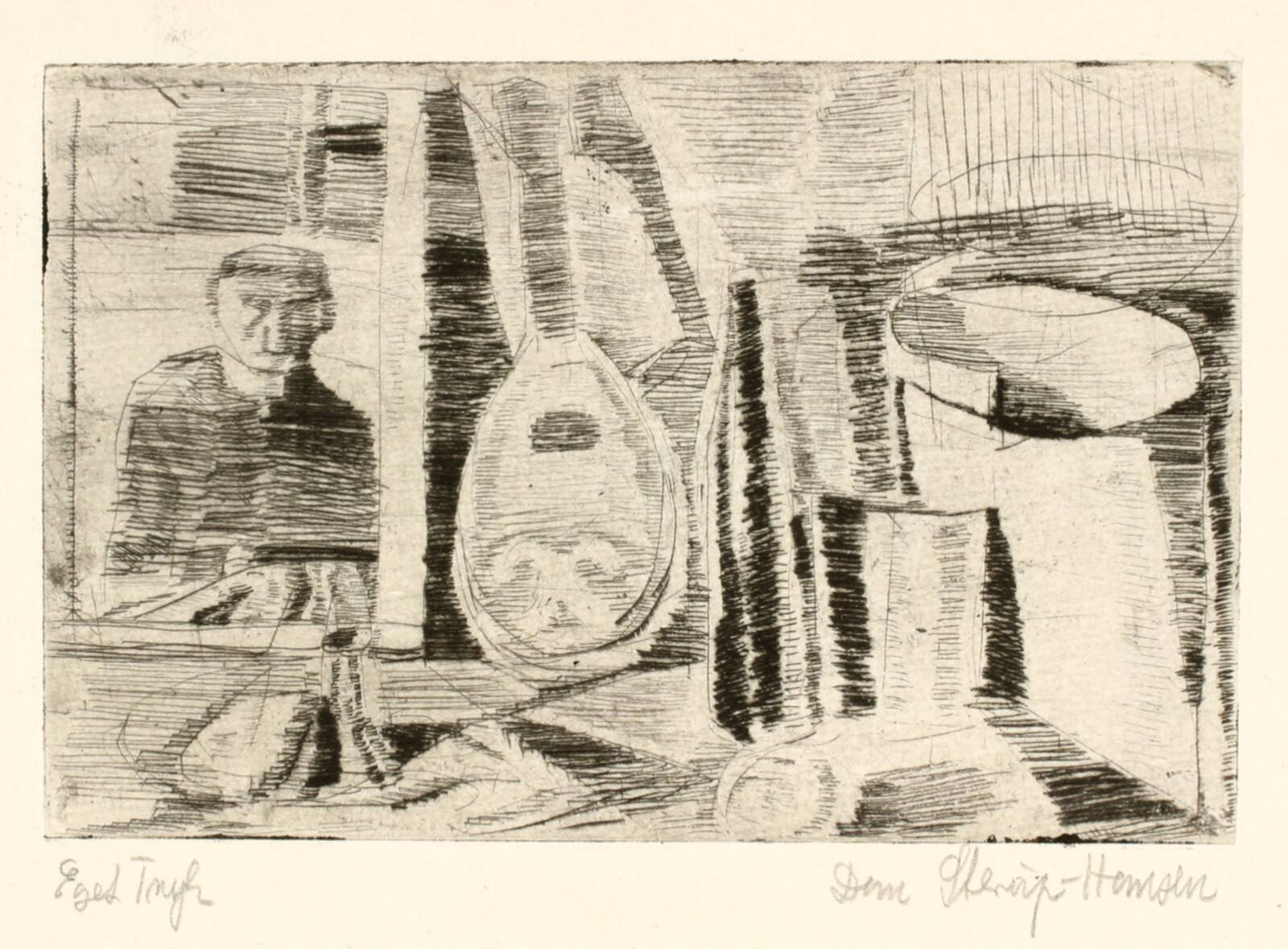 Opstilling med spejl, Dan Sterup-Hansen, 1947