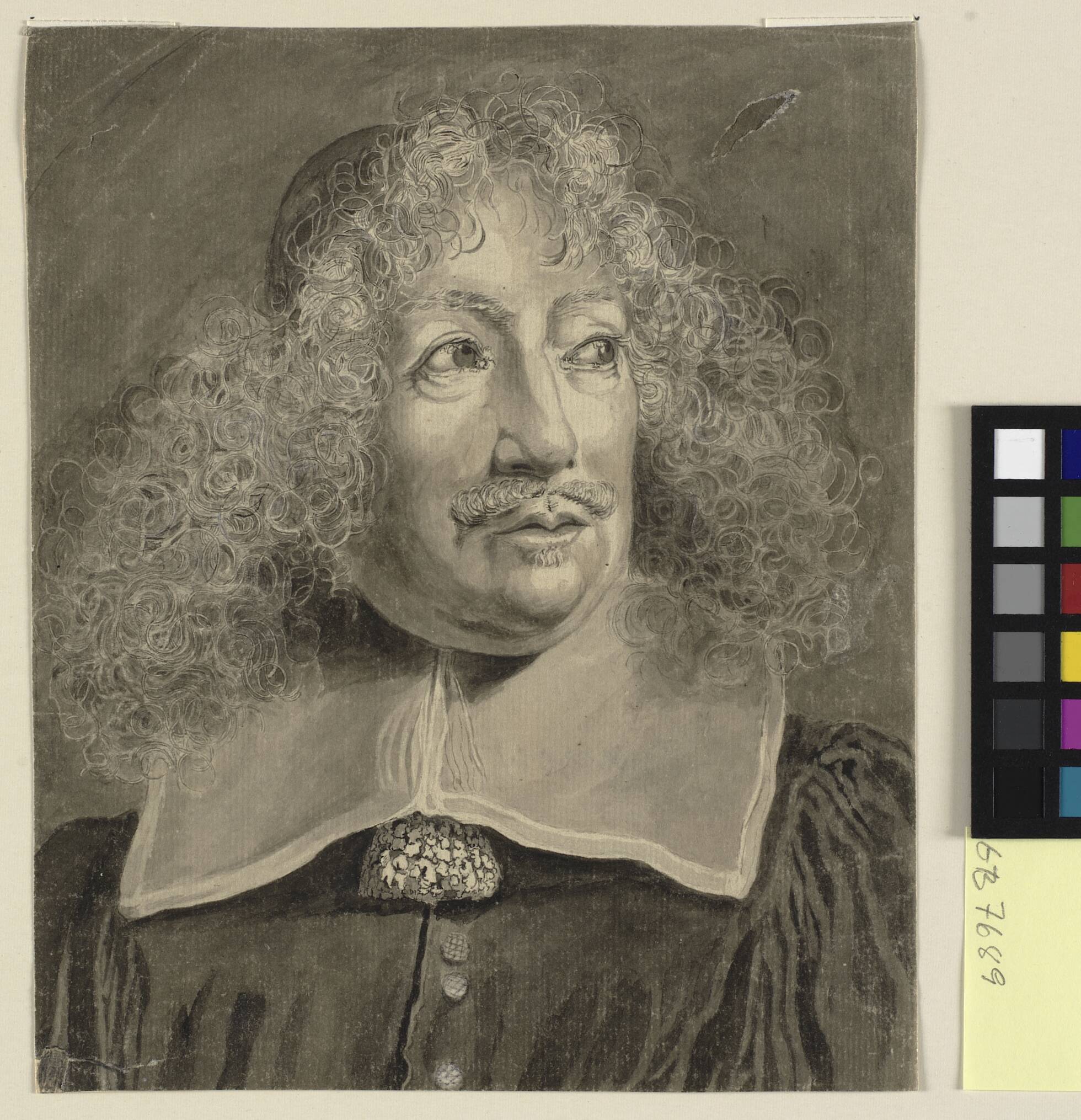 Head and shoulder portrait of a man, copied from a seventeenth-century print