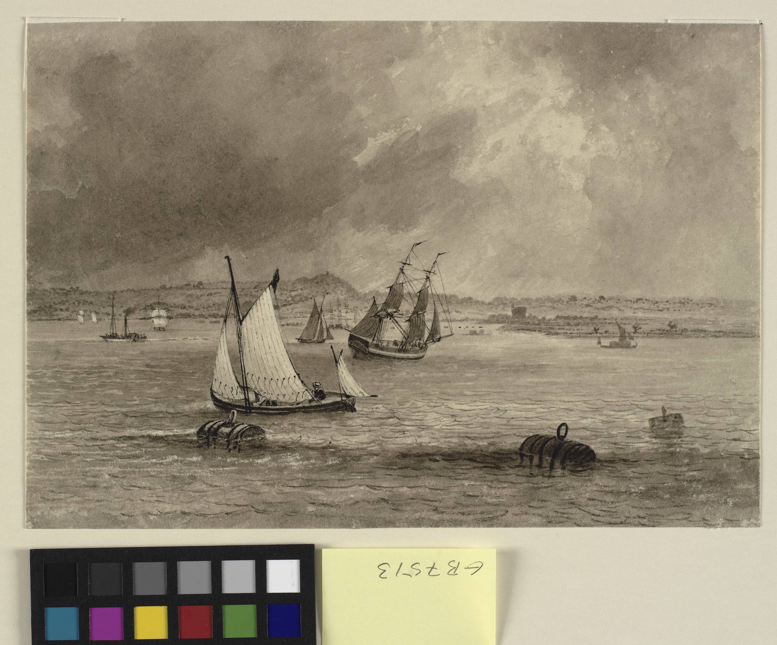 Ships off the coast