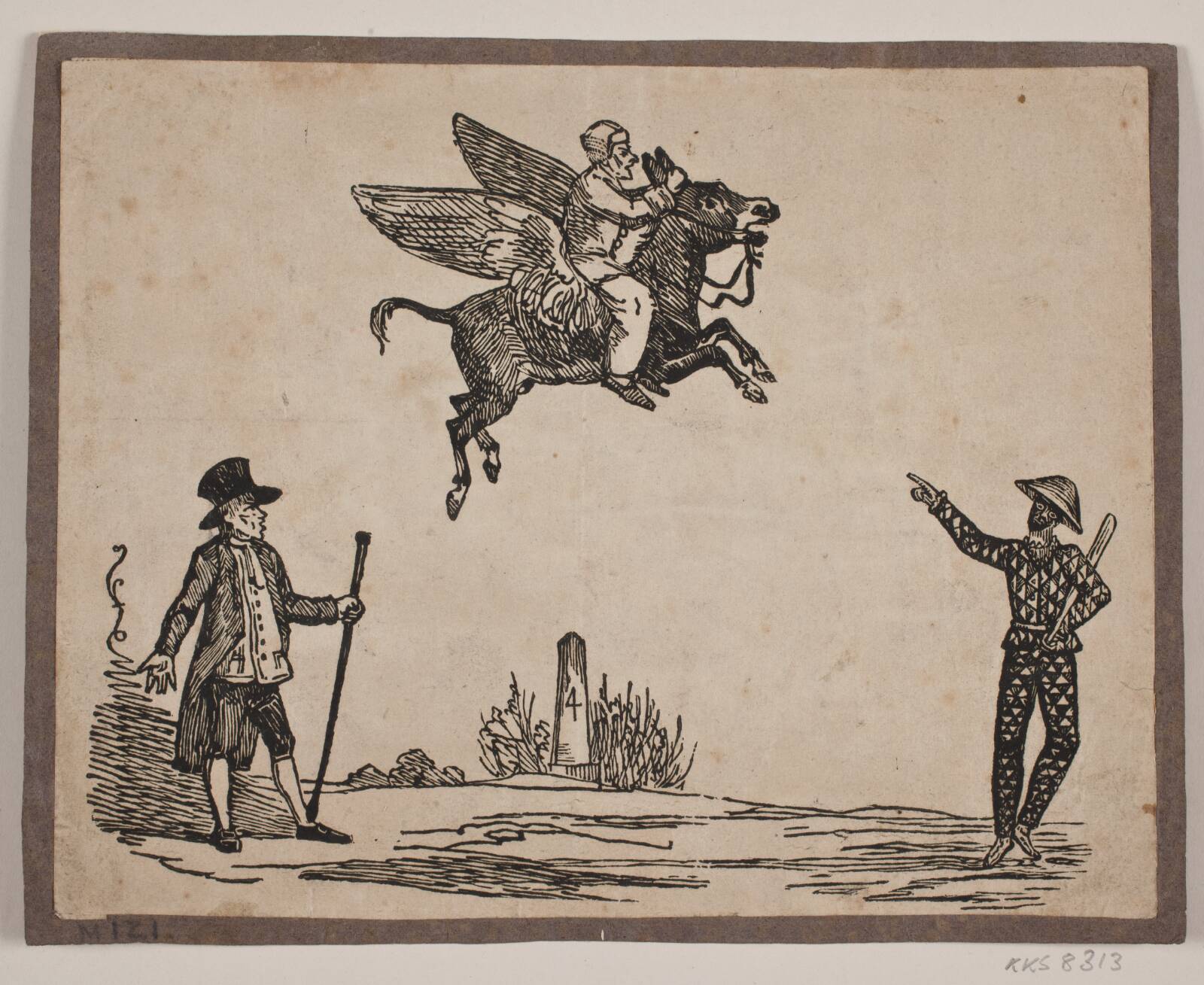 Plakat for en pantomimeforestilling, Ubekendt, 1840-1849