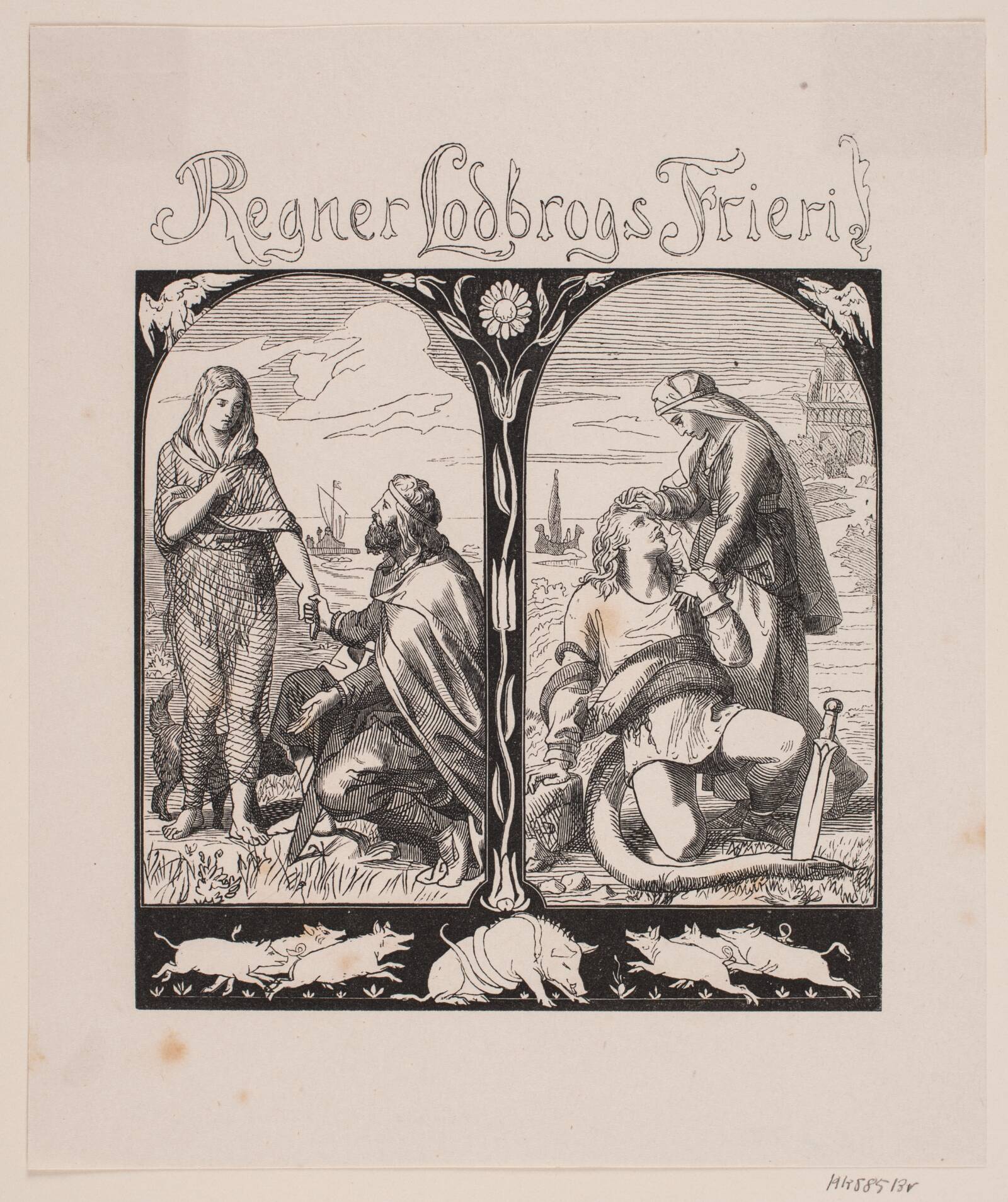 Regner Lodbrogs frieri, Södergren, 1852