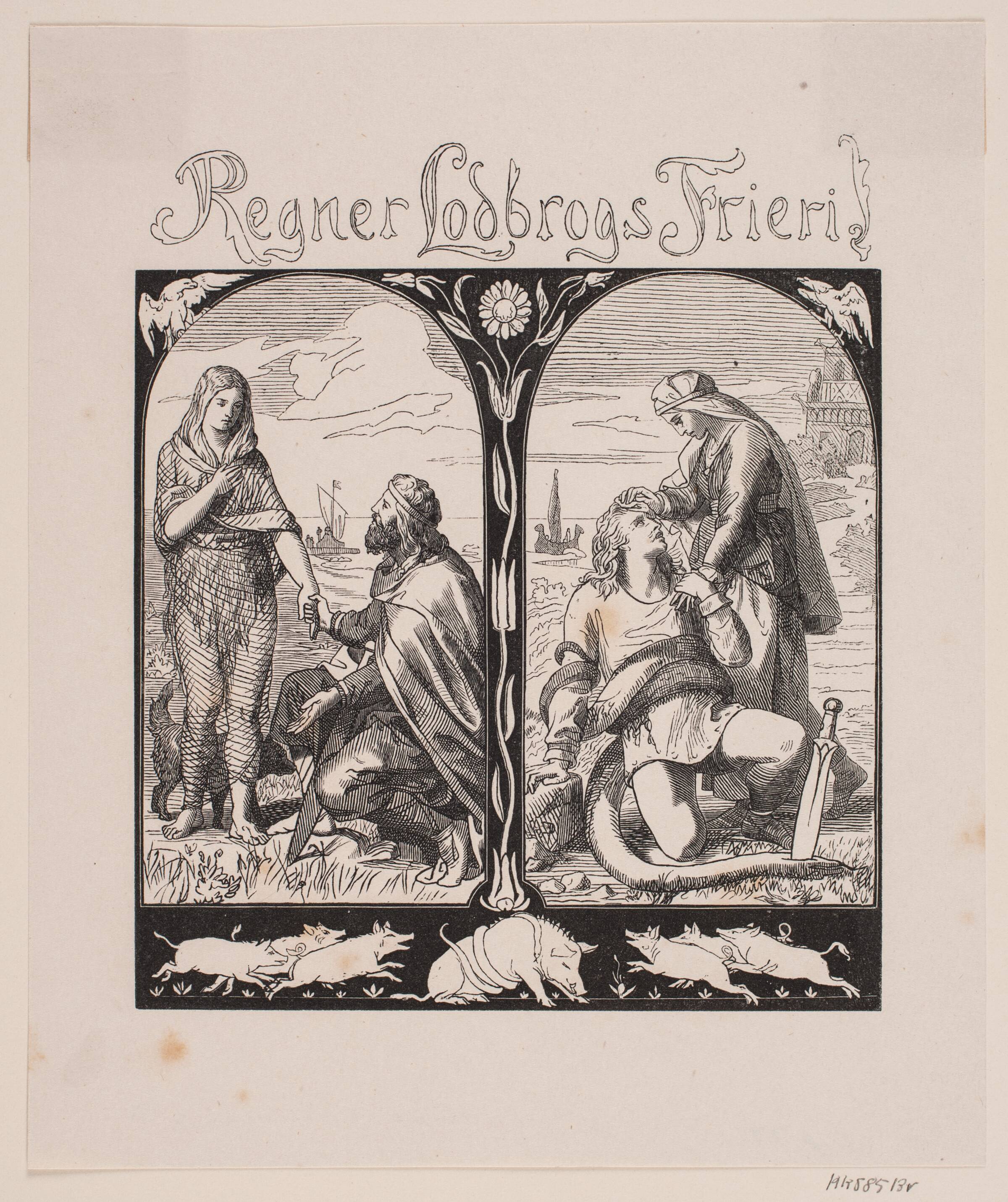 Regner Lodbrogs frieri, Södergren, 1852
