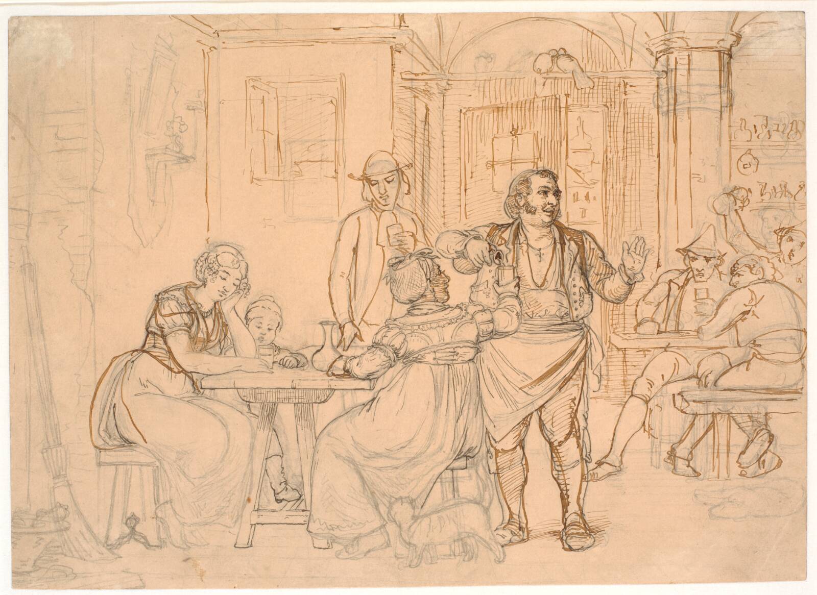 Osteriscene, Wilhelm Marstrand, 1810-1873