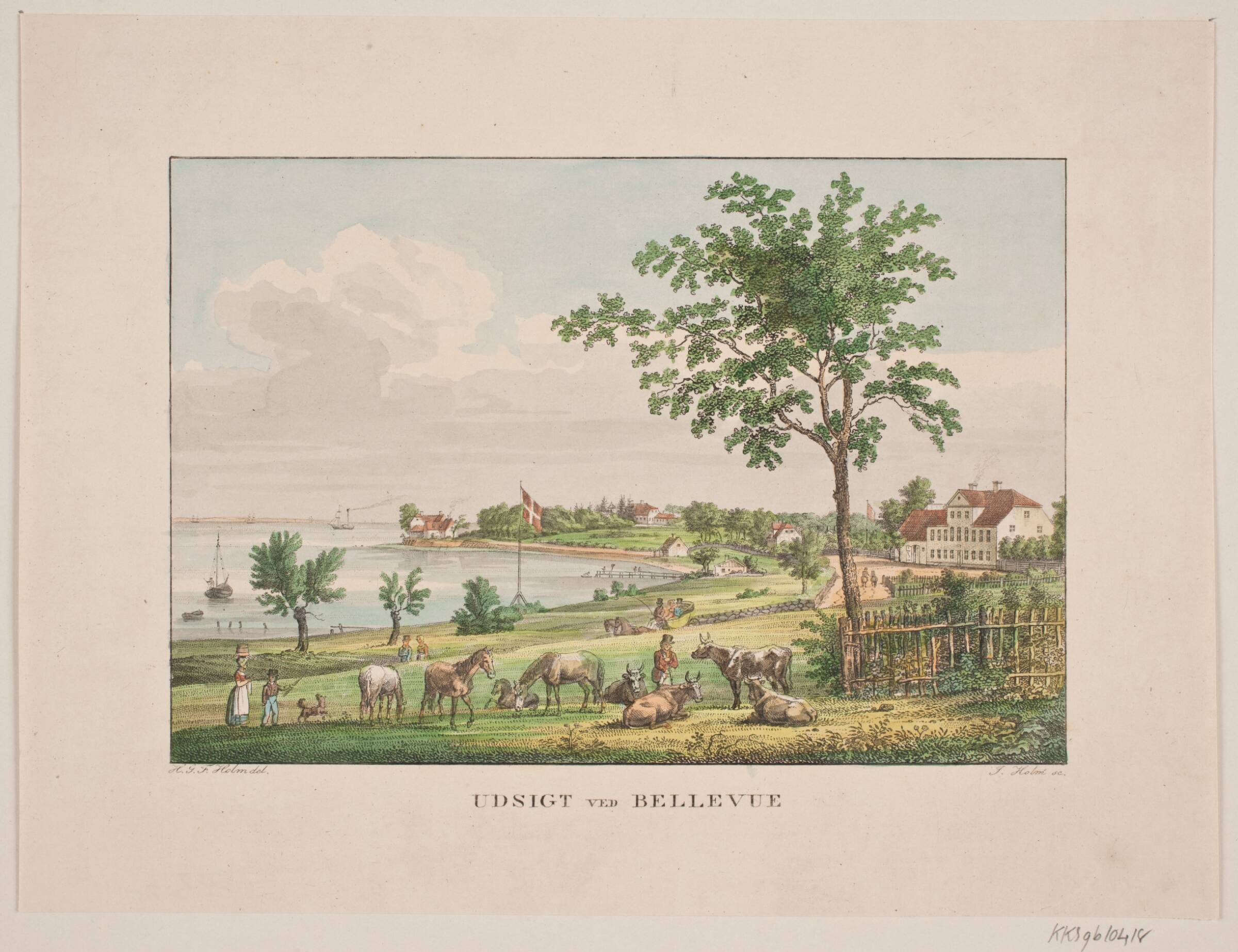 Udsigt ved Bellevue, Jens Holm, 1826