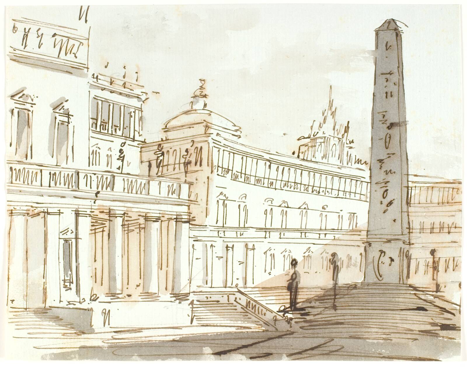 Slotsplads med obelisk, Aron Wallick, 1803-1809