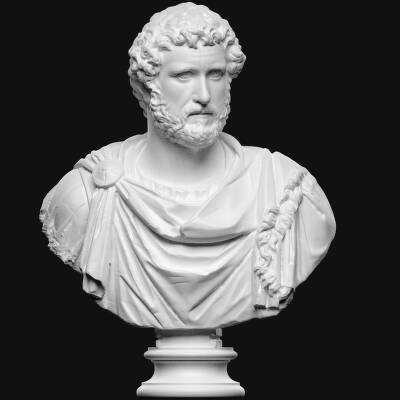 Portræt af Antoninus Pius (kejser 138-161 e.Kr.) iført toga