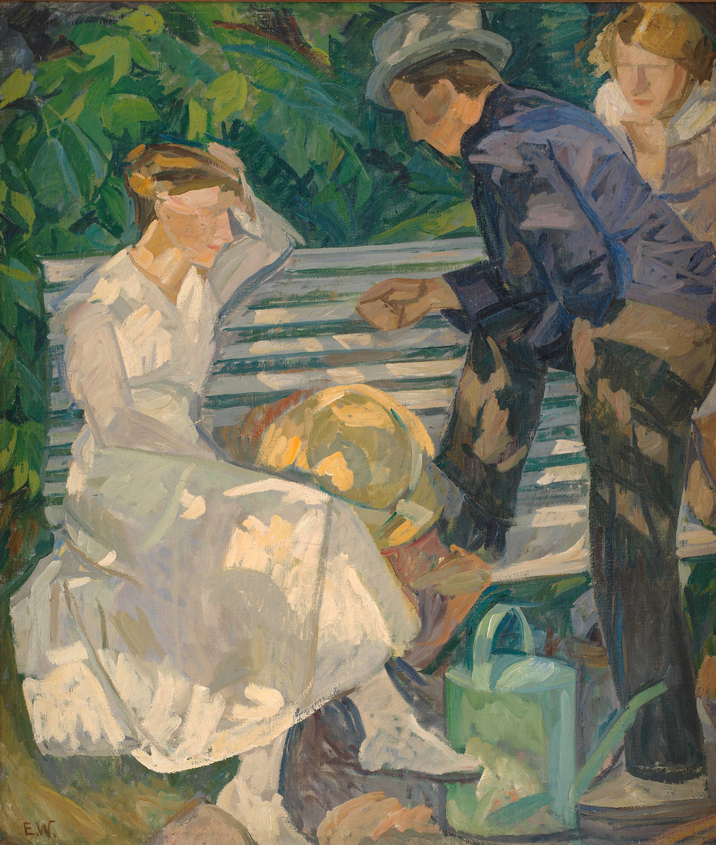 I præstens have. Christiansø, Edvard Weie, 1917