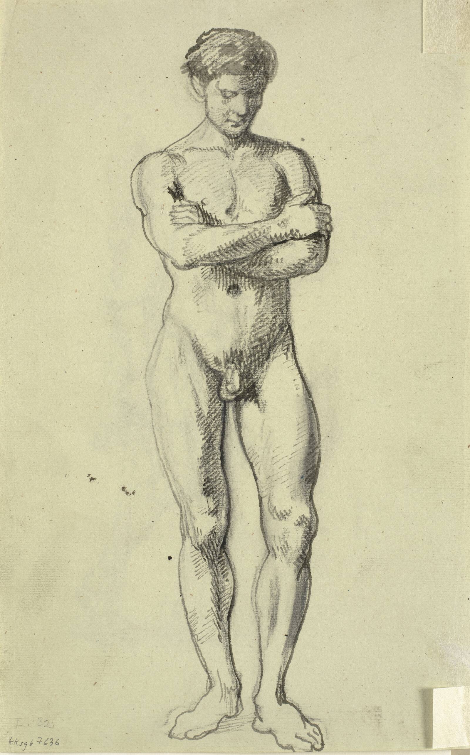 Stående mandlig model, Wilhelm Marstrand, 1810-1873
