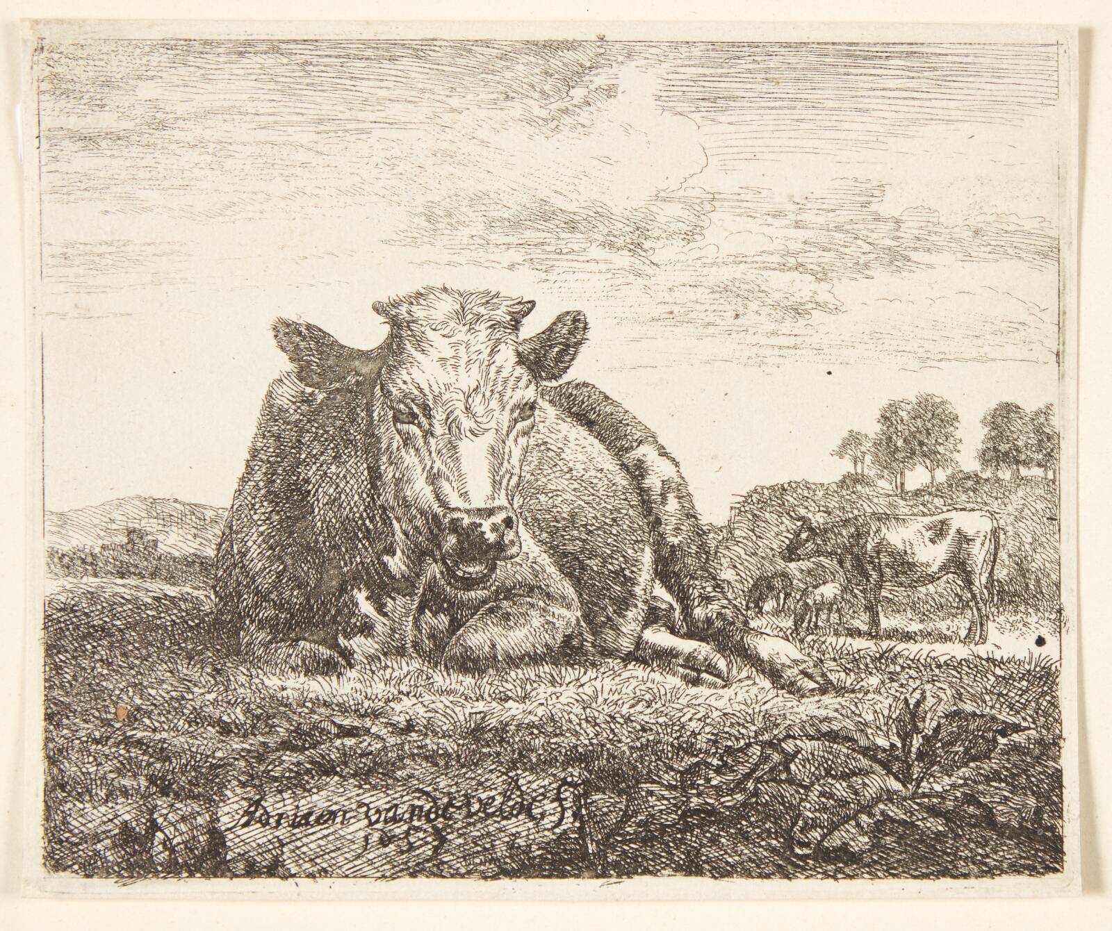 Liggende ko, Adriaen van de Velde, 1657