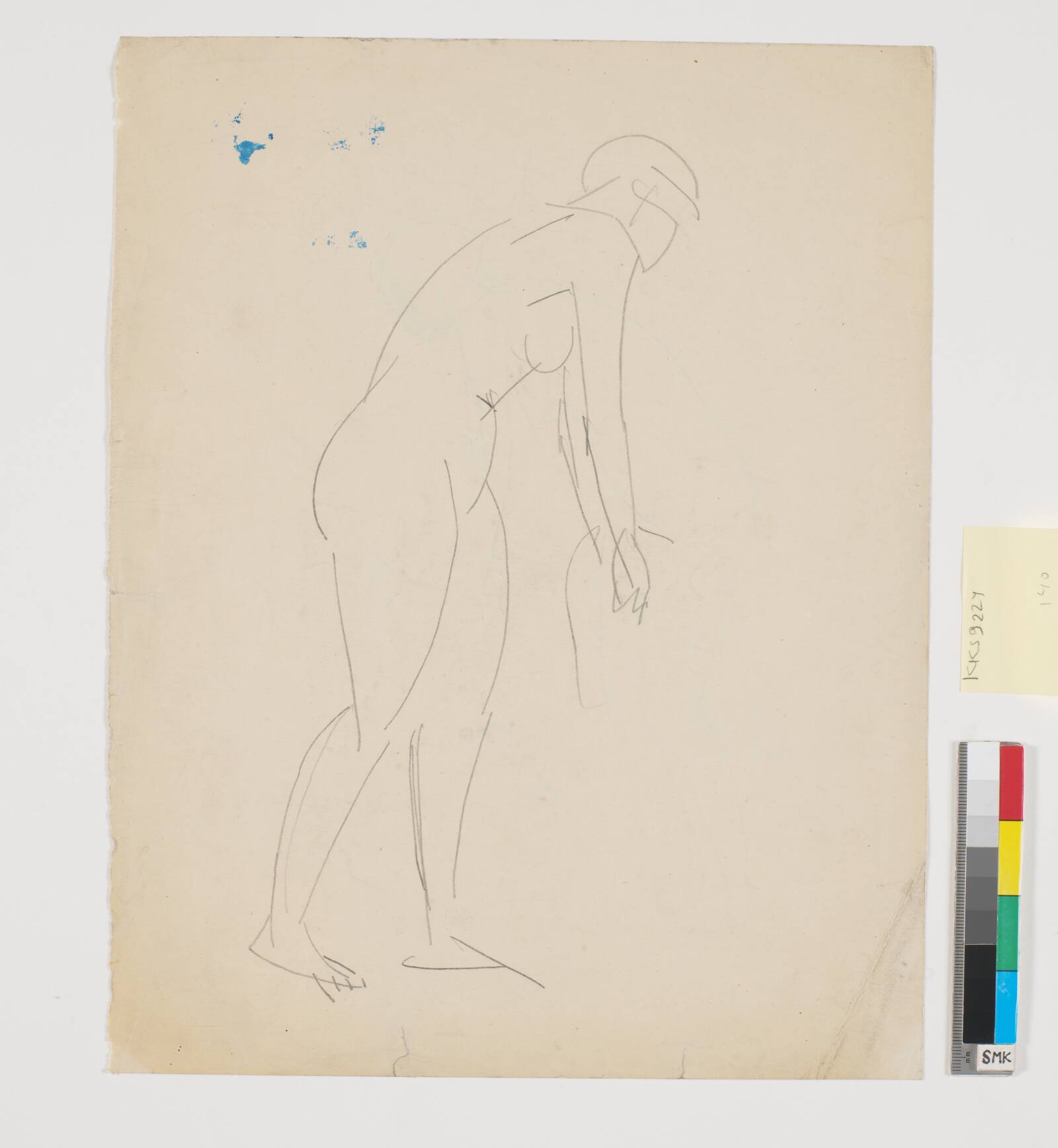 Stående nøgen kvindelig model, Isakson, Karl, 1908-1911