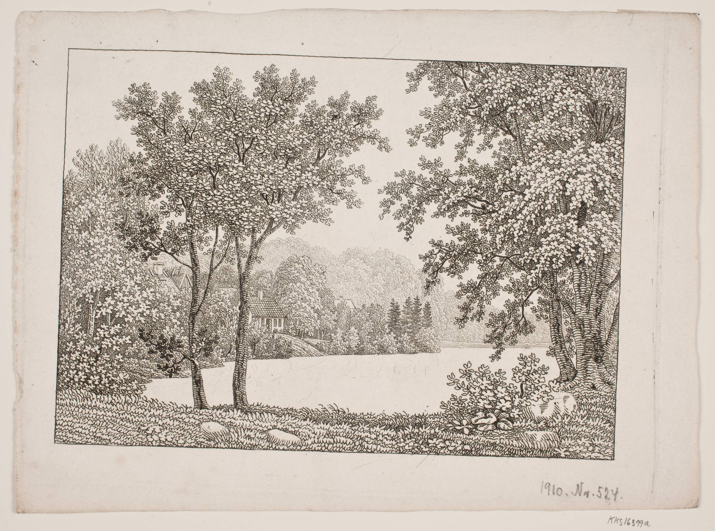 Landskab med sø, Søren Henrik Petersen, 1788-1860