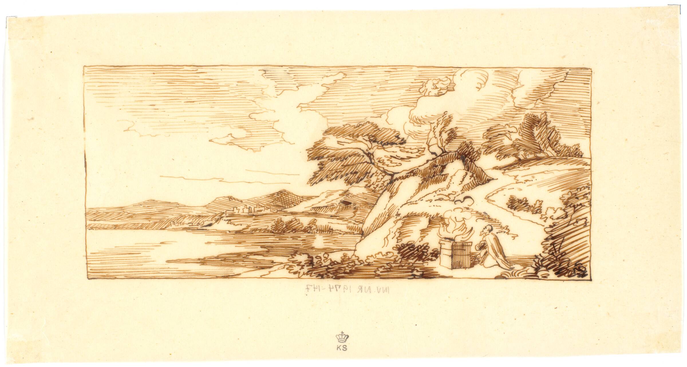Landskab med bibelsk motiv, Martinus Rørbye, 1803-1848