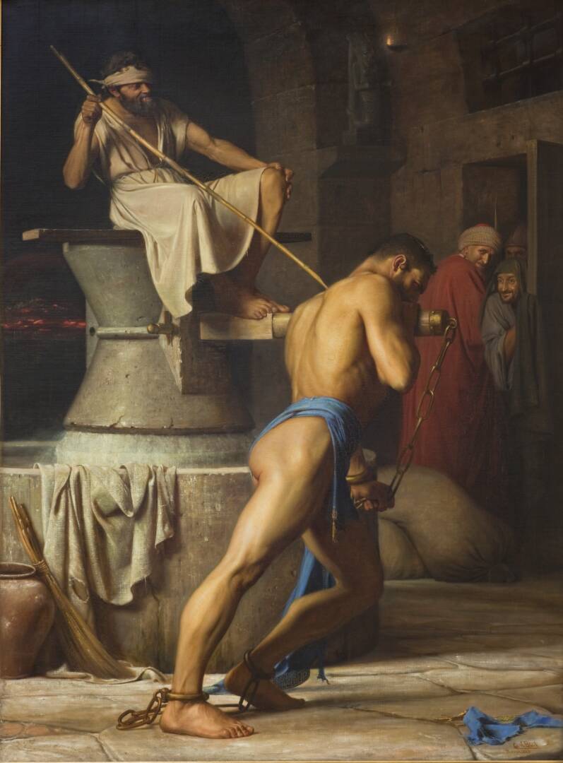 Samson and the Philistines, by Carl Bloch, 1863