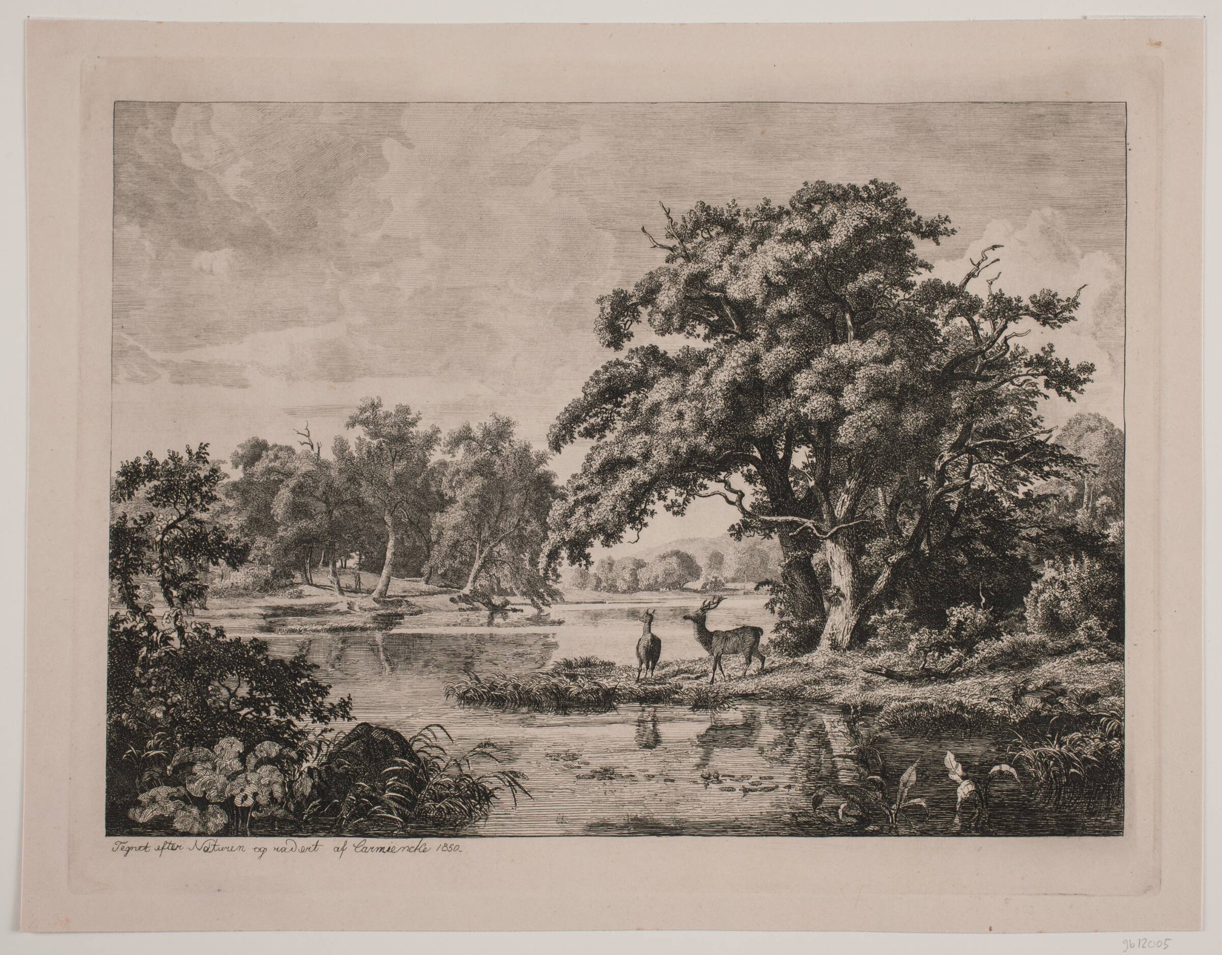 Parti i Hellebæk skov, Hermann Carmiencke, 1850
