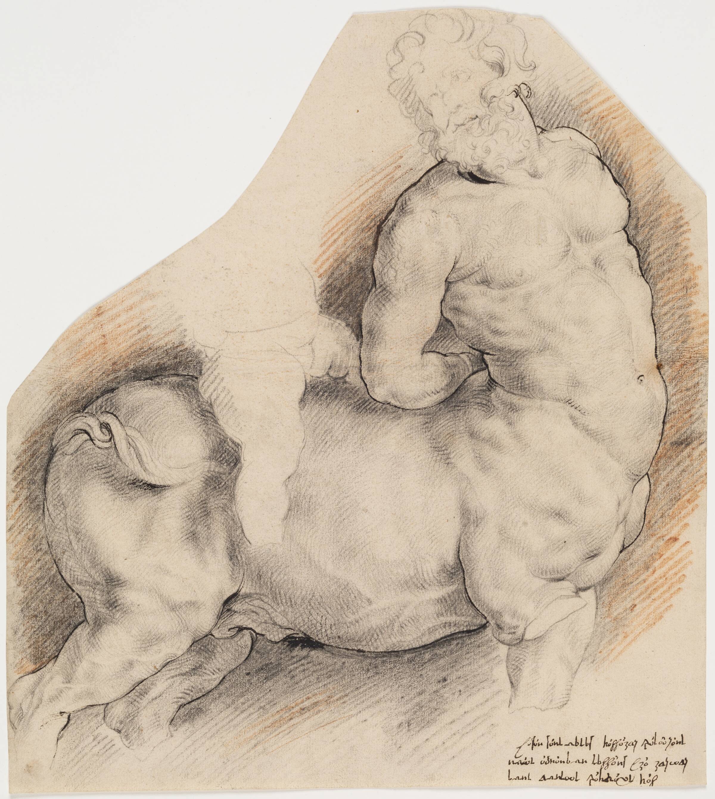 Kentaur betvunget af Amor. Antik skulpturgruppe set fra højre side, Willem Panneels, 1628-1630