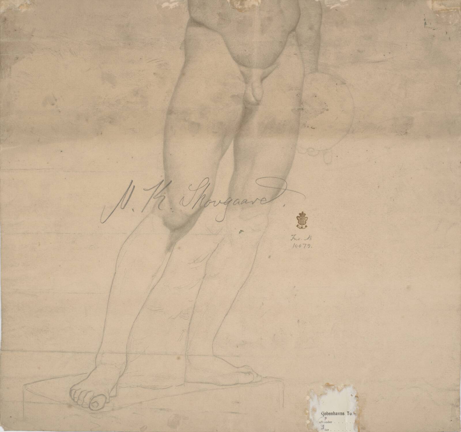 Underkrop og ben af en statue (Diskoskaster), Niels Skovgaard, 1890-1891