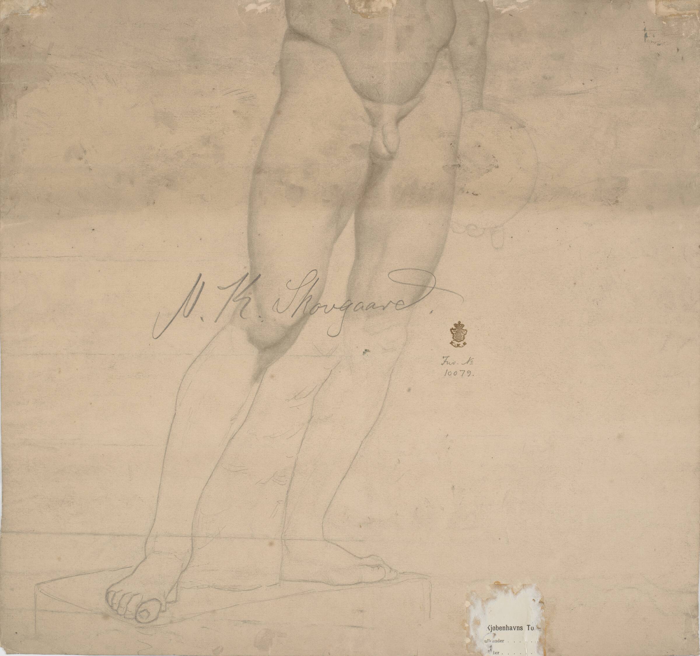 Underkrop og ben af en statue (Diskoskaster), Niels Skovgaard, 1890-1891