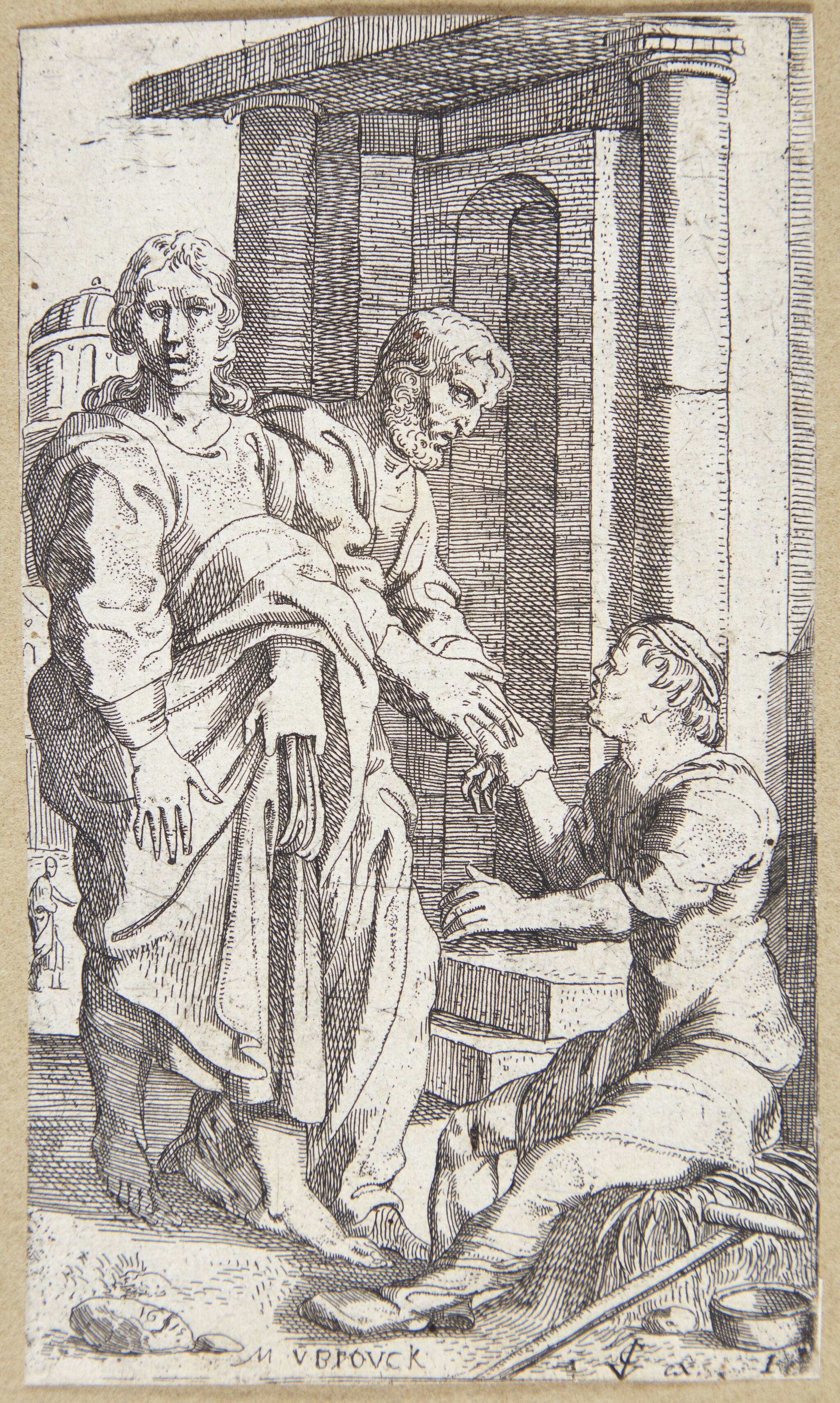 Sankt Peter og Sankt Paulus helbreder en syg foran templet