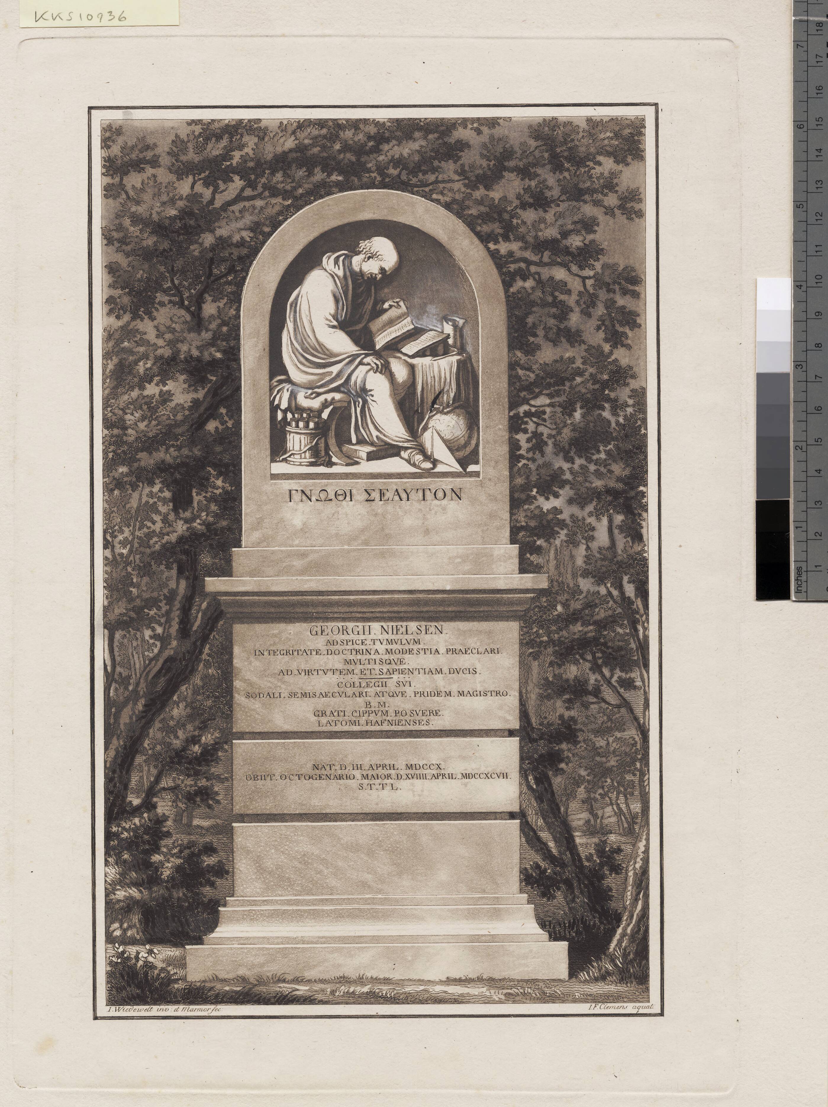 Georg Nielsens gravmæle. Efter Wiedewelt