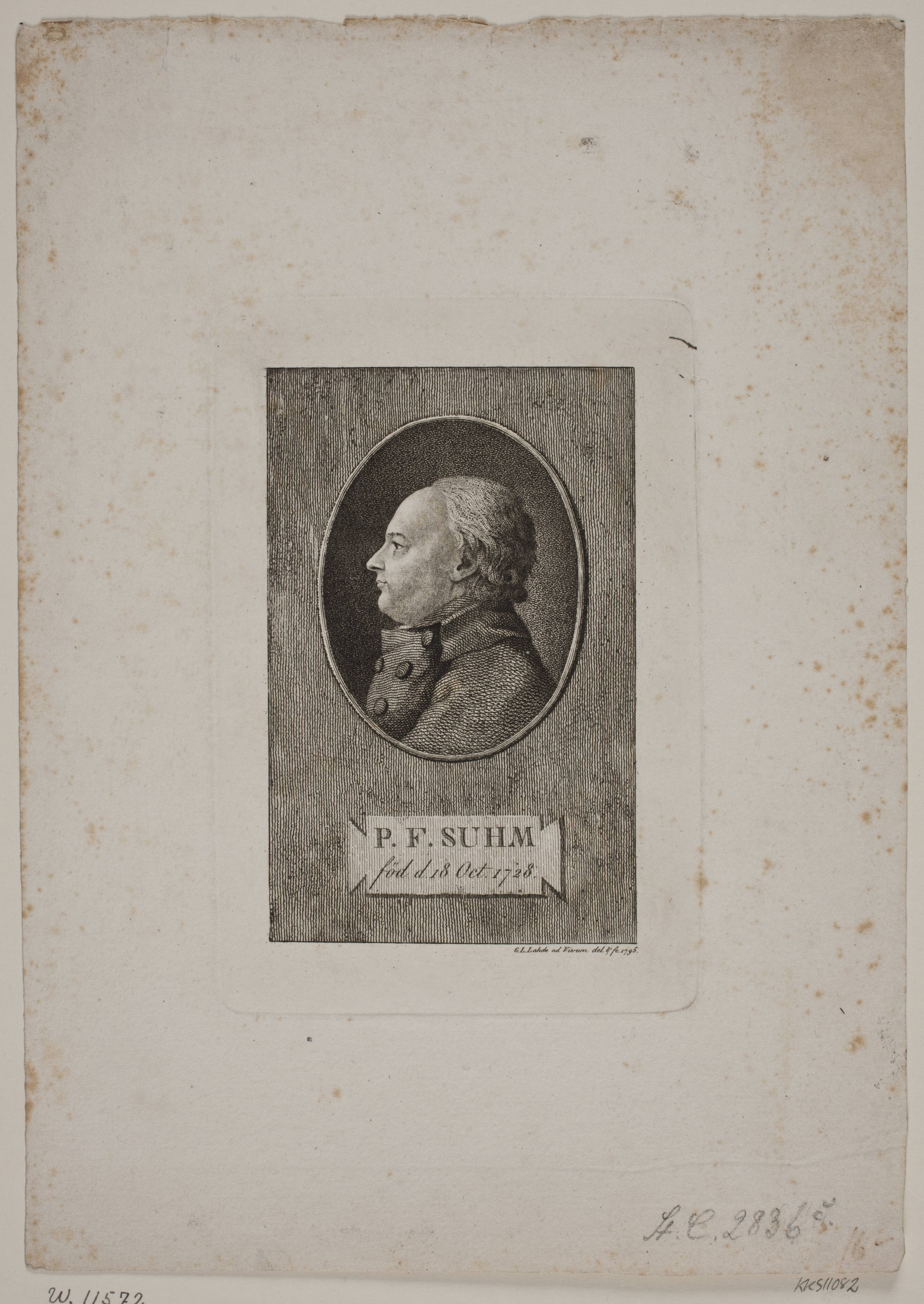 Portræt af Peter Frederik Suhm