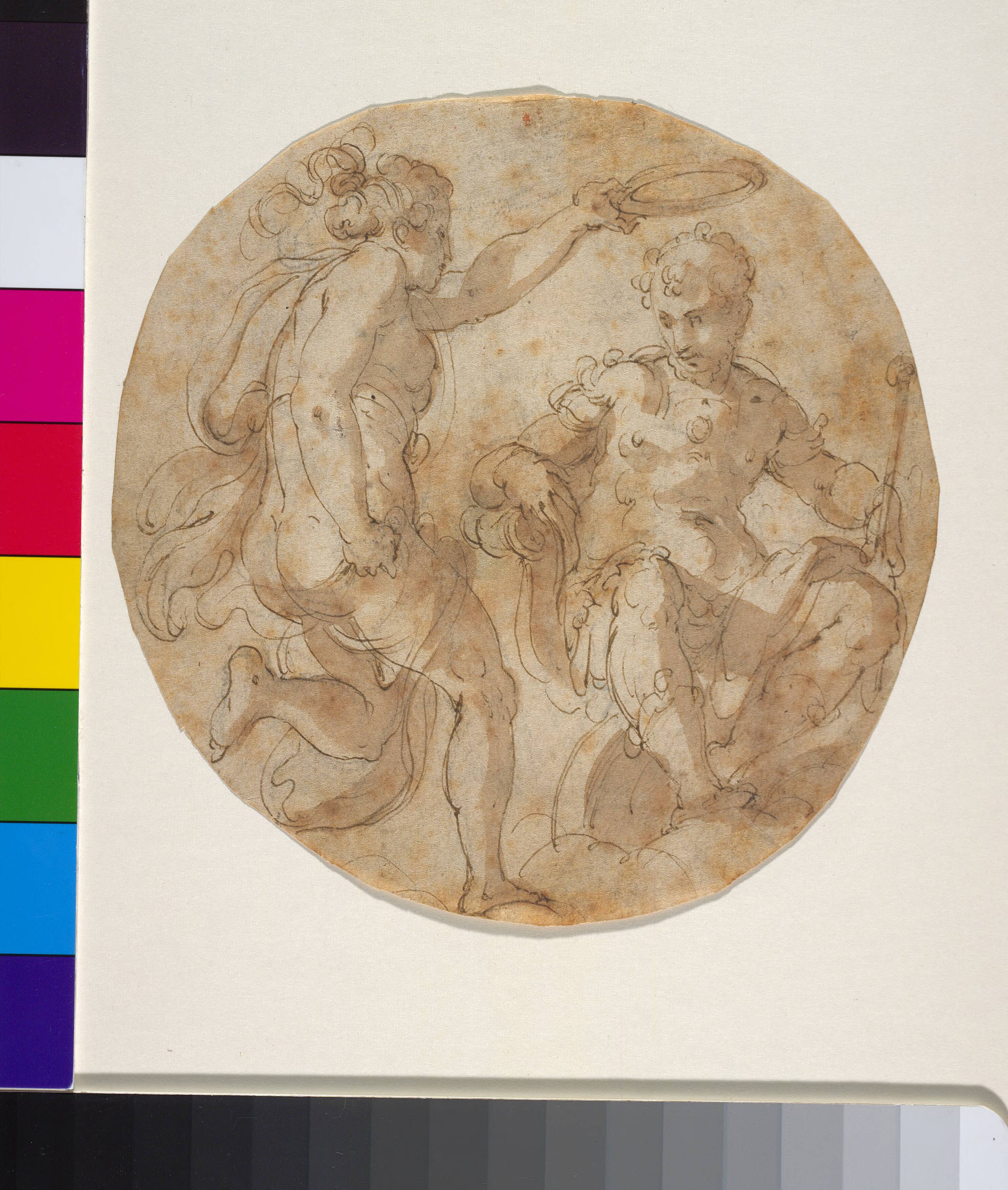 Florentia crowning Cosimo I enthroned on clouds