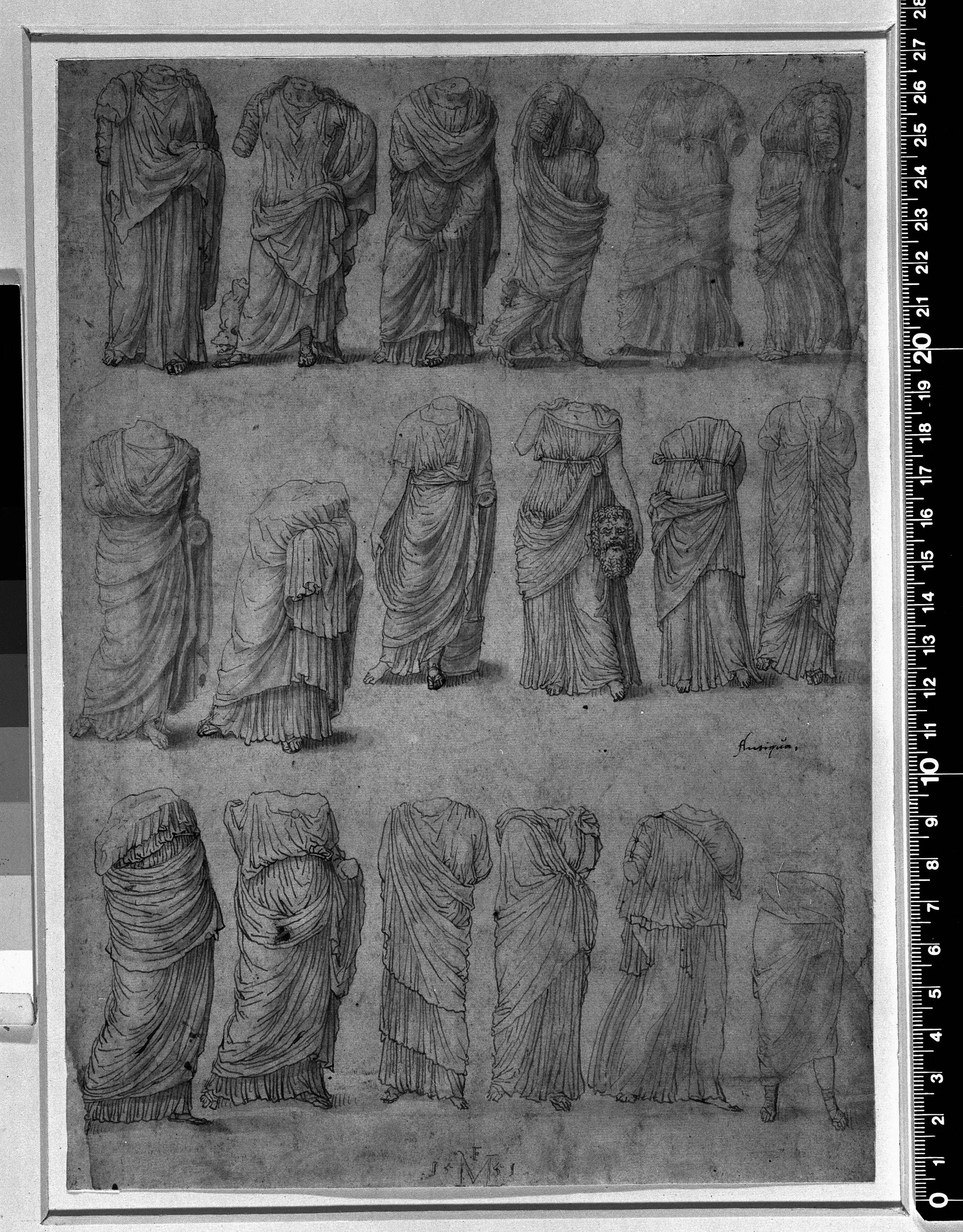 Eighteen Studies after Draped Roman Statues