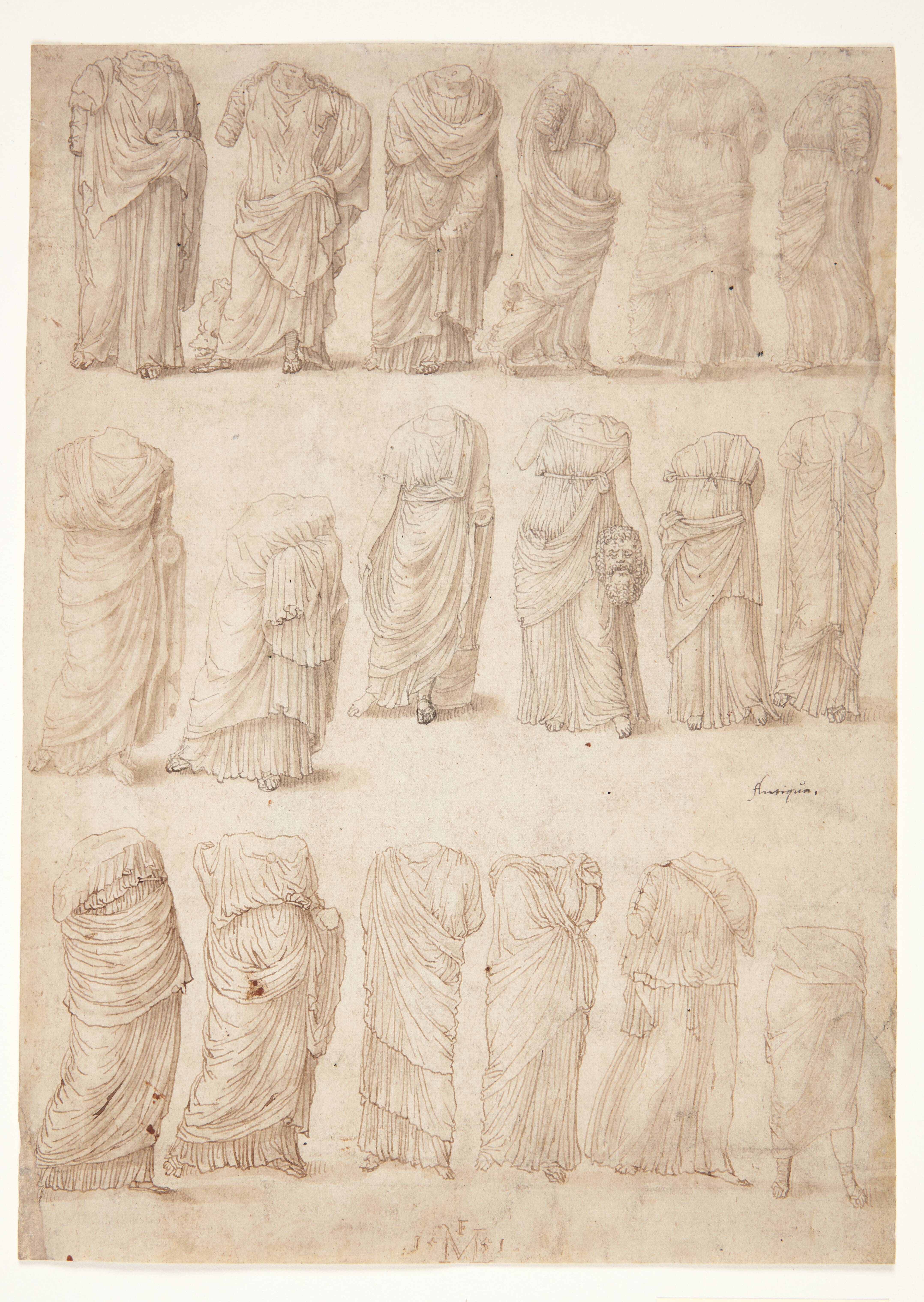 Dancing peasants and a warrior on horseback followed by two lansquenets