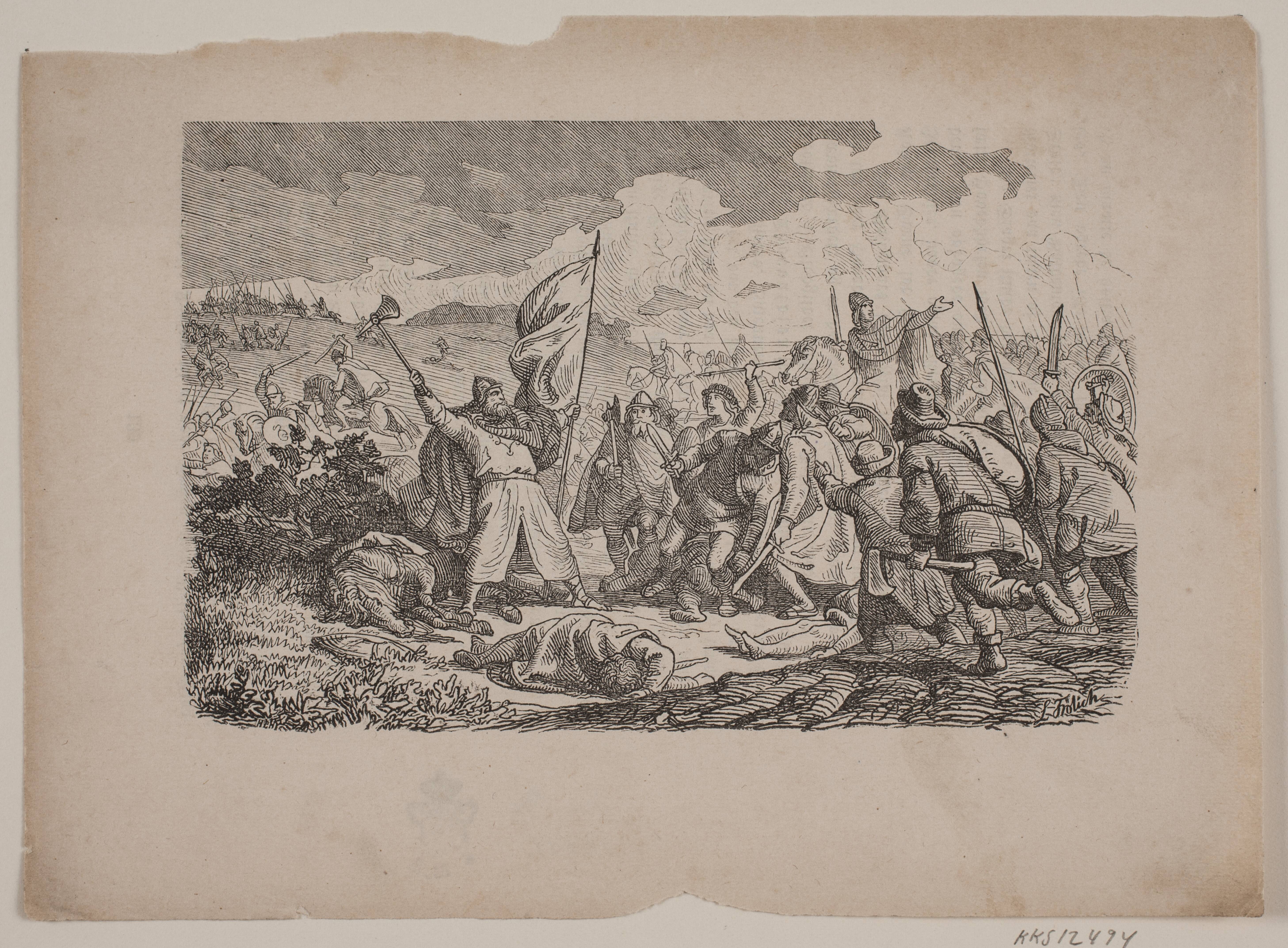 Året 1157. Illustration til "Folkekalender for Danmark 1857"