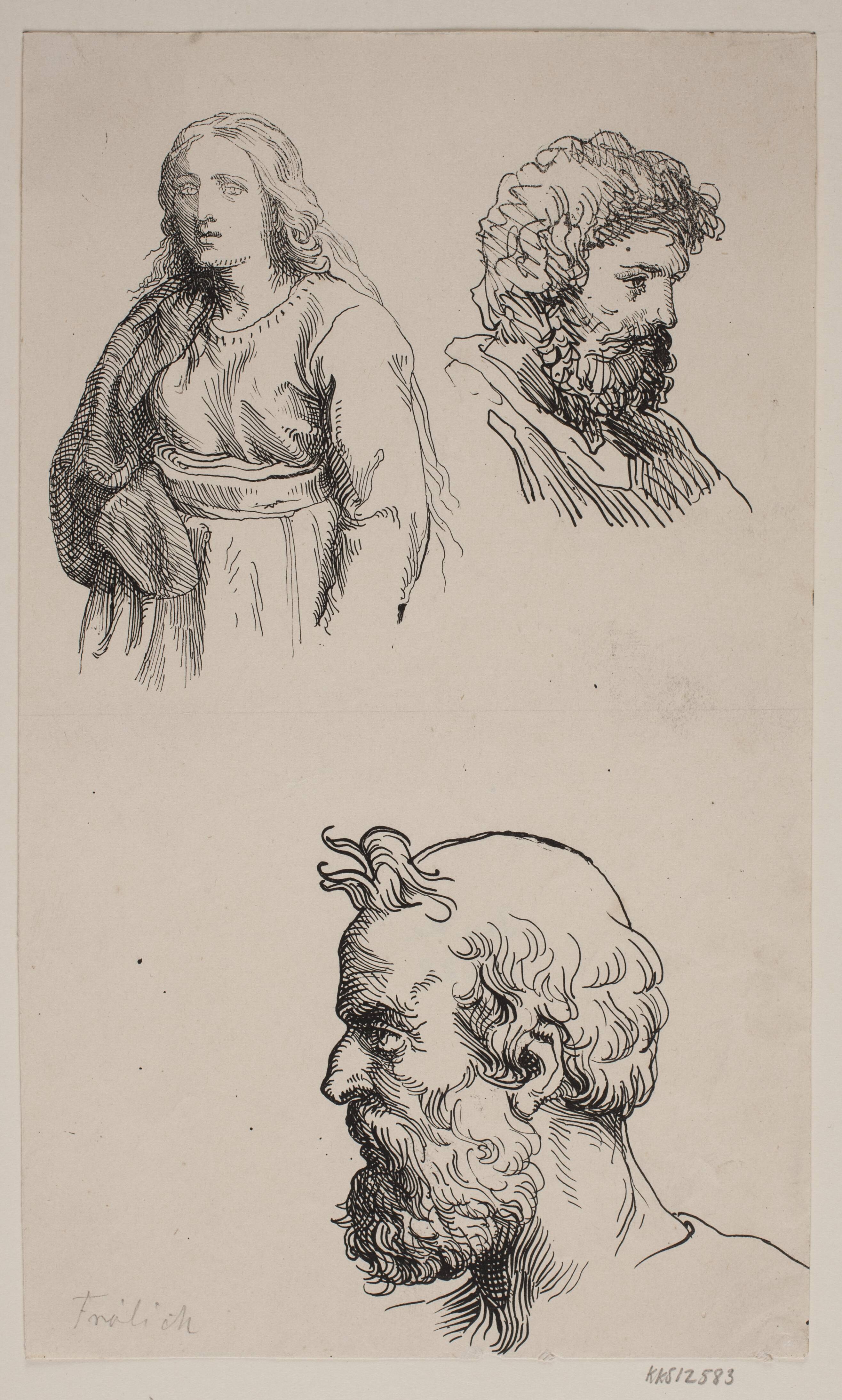 To studiehoveder og en figur