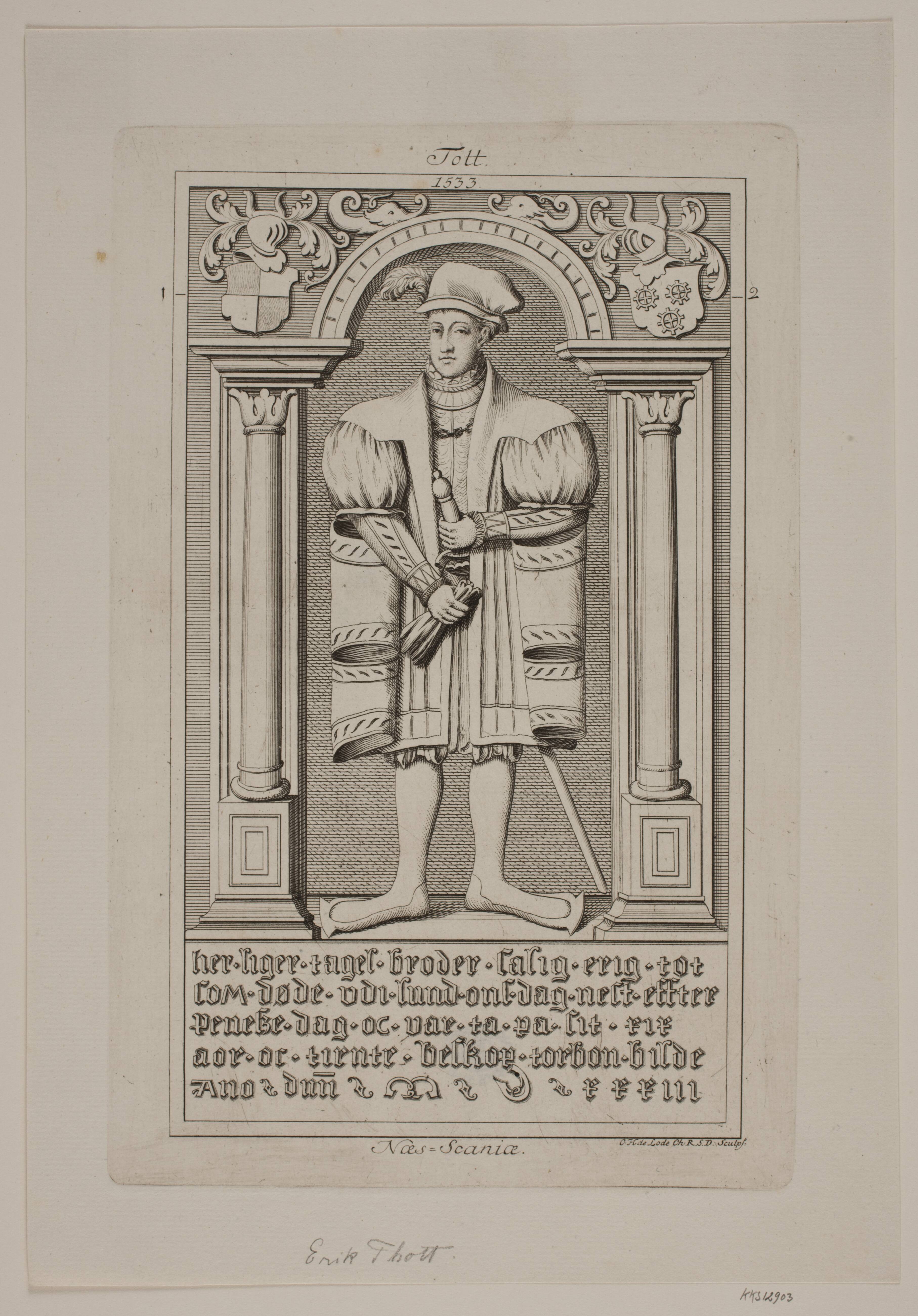 E. O. Thott, gravsten