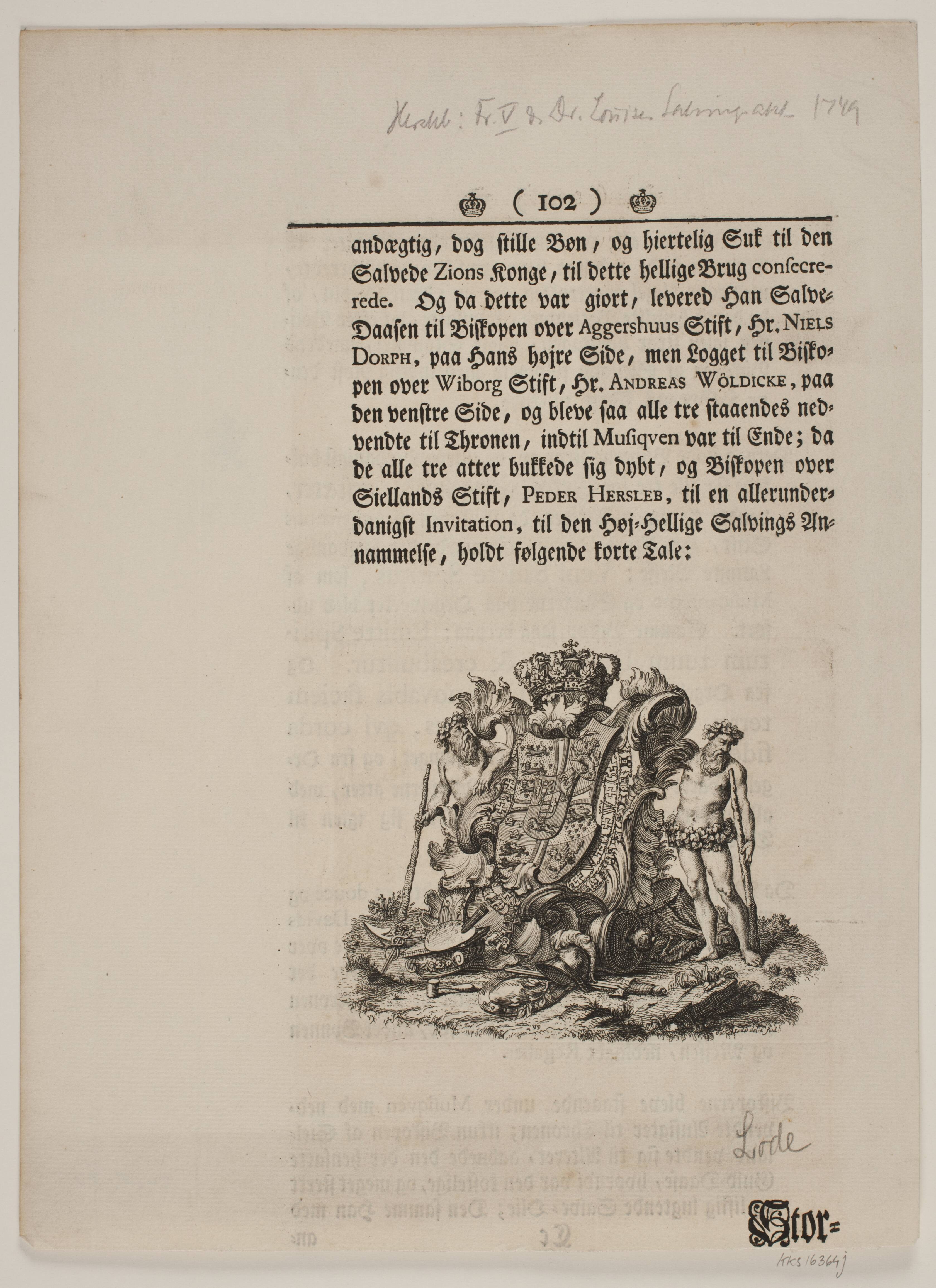 Vignet til Frederik d. IV's salvingsakt