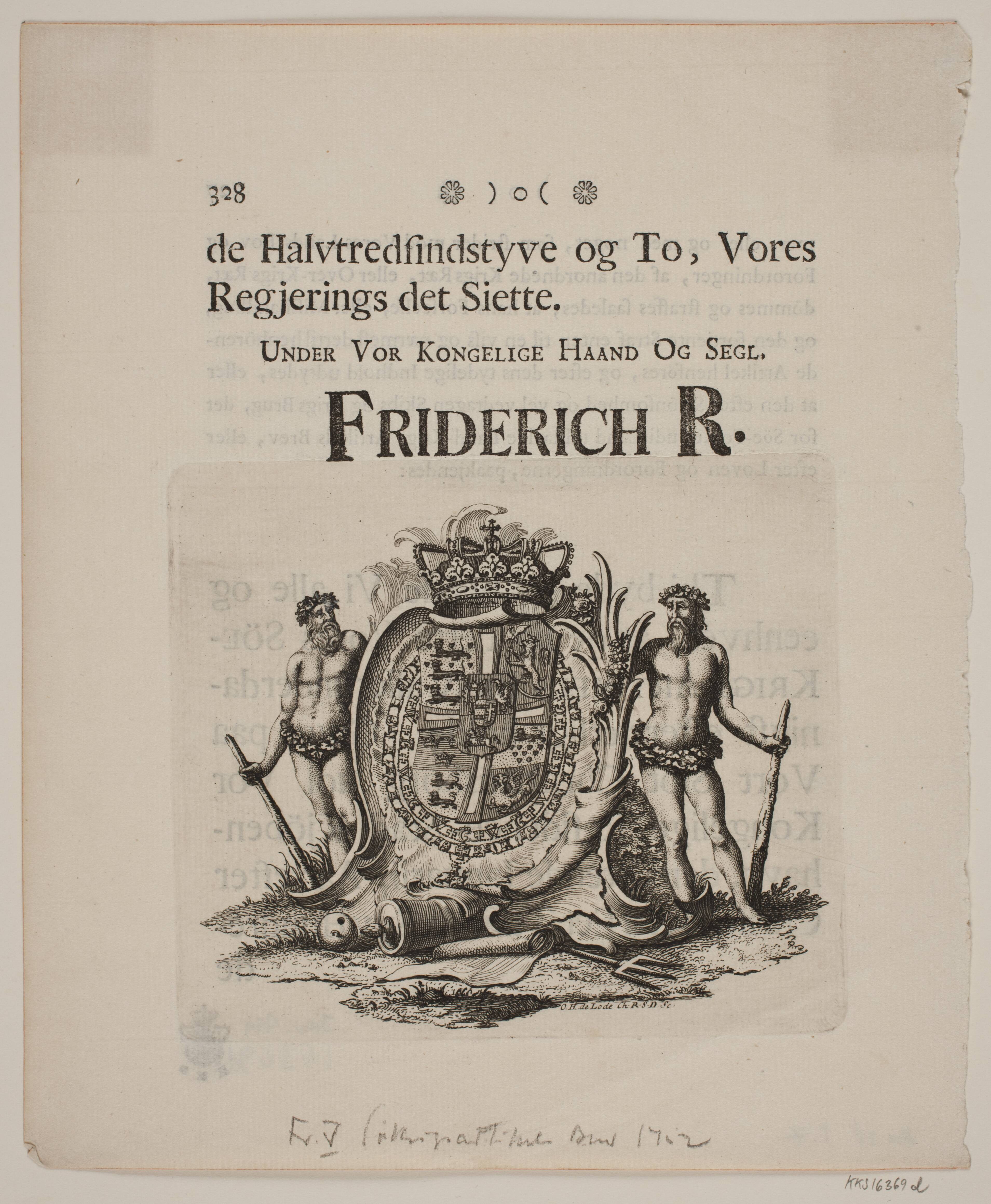Vignet til Frederik V's Søkrigsartikelsbrev