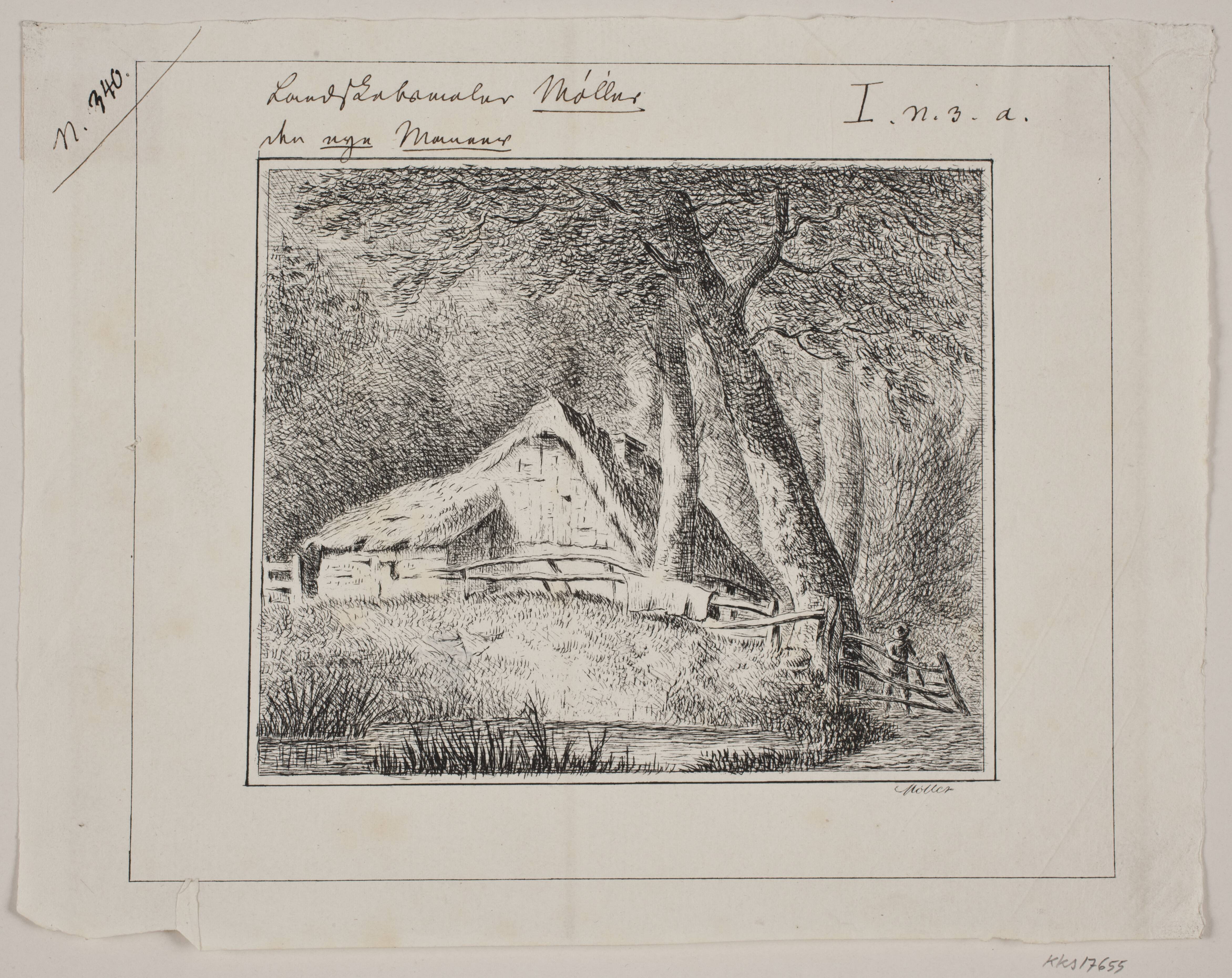 Bondehus i en skov