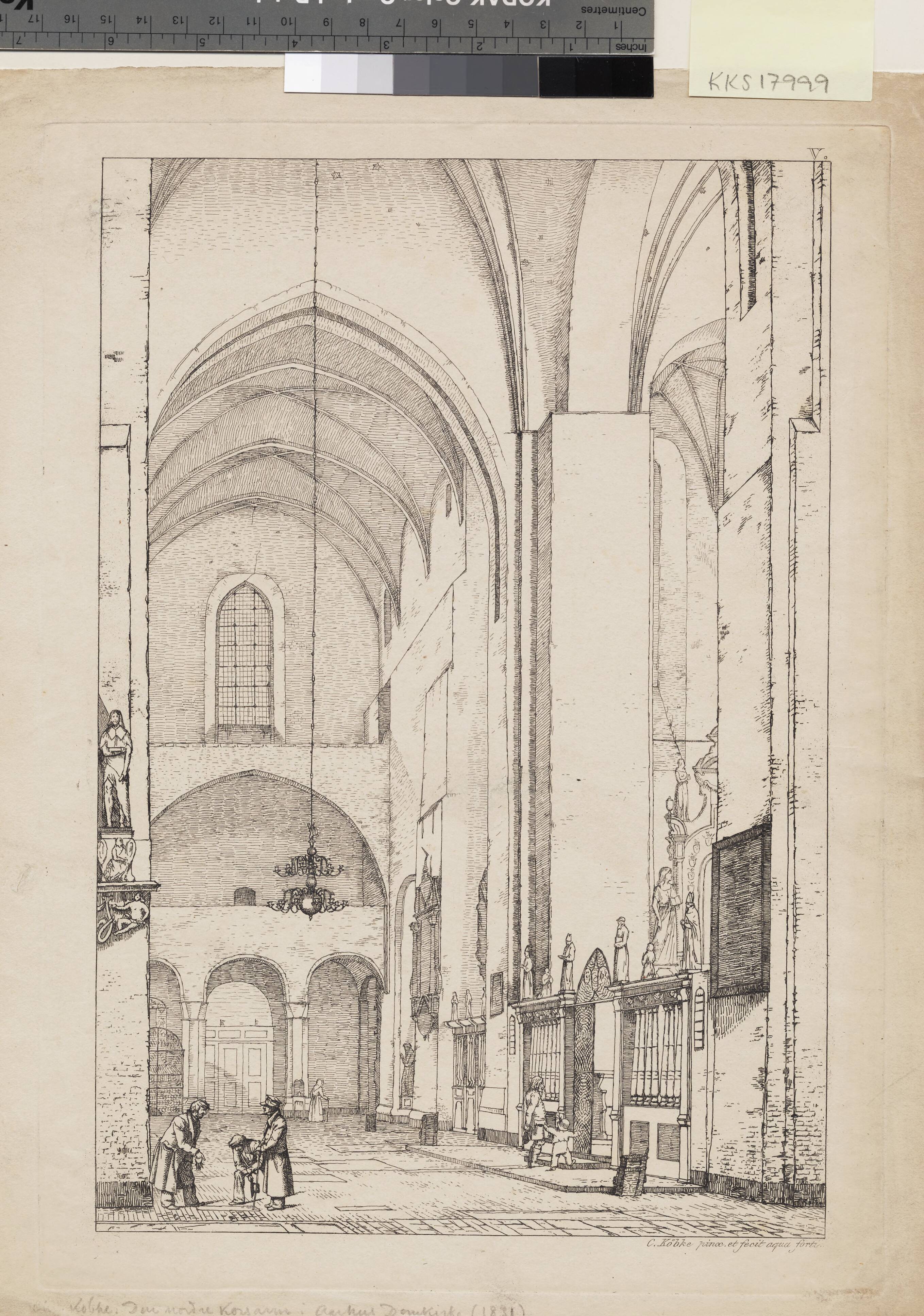 Prospekt af det indre af den nordlige korsarm af Århus Domkirke