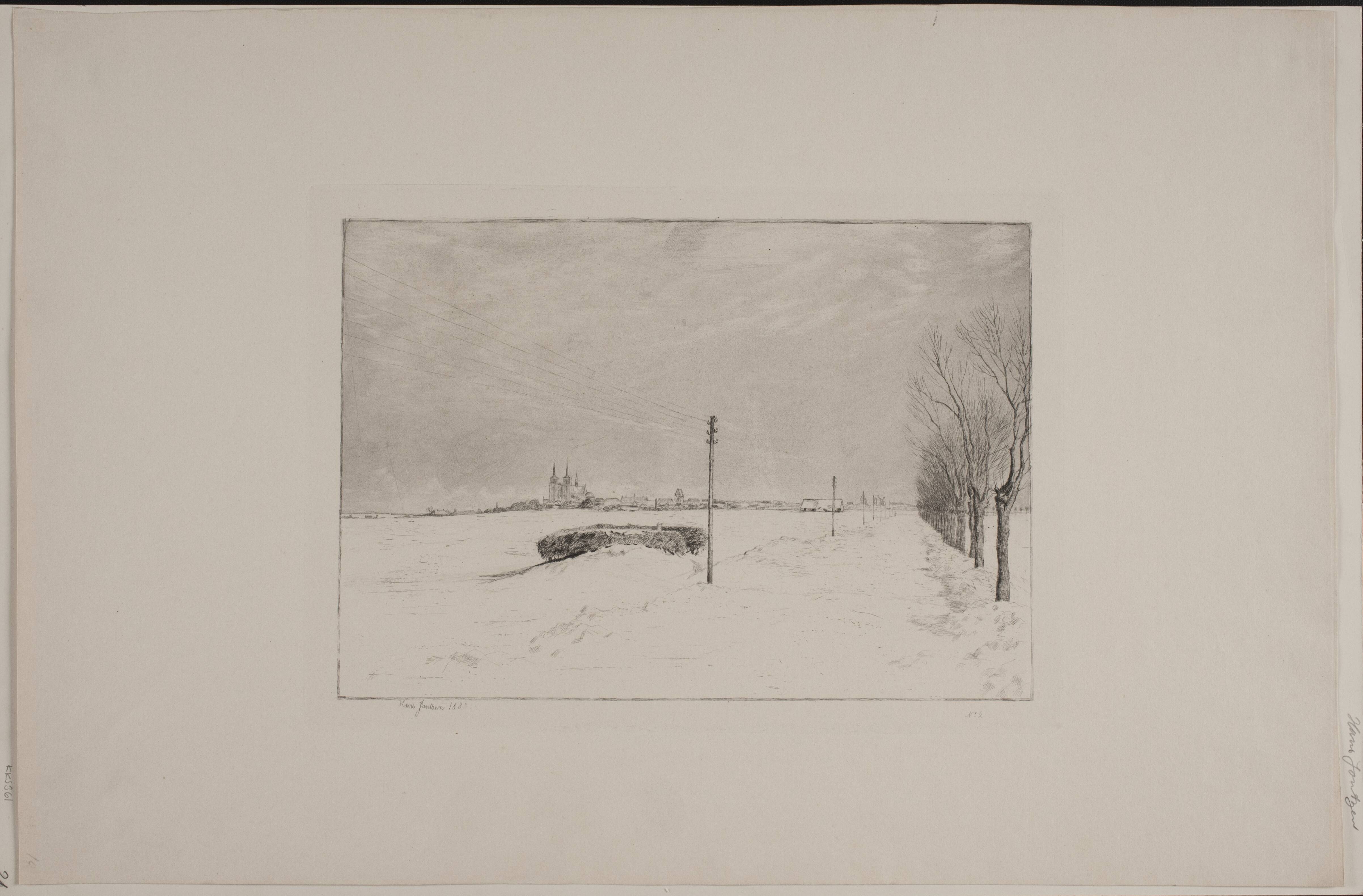 Landskab ved Roskilde. Vinter