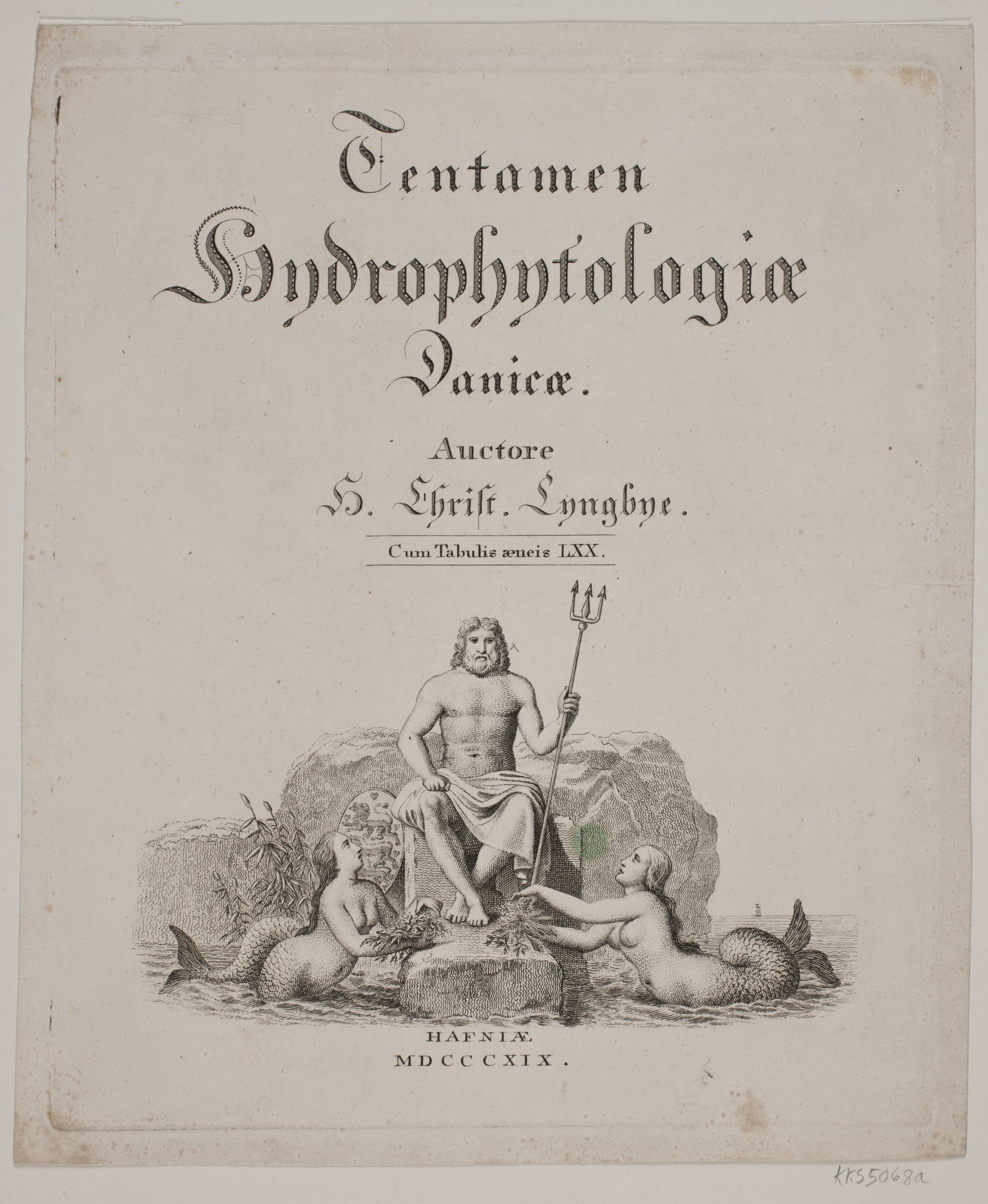 Titelblad til H. C. Lyngbye, "Tentamen Hydrophytologia Danicæ", København 1819