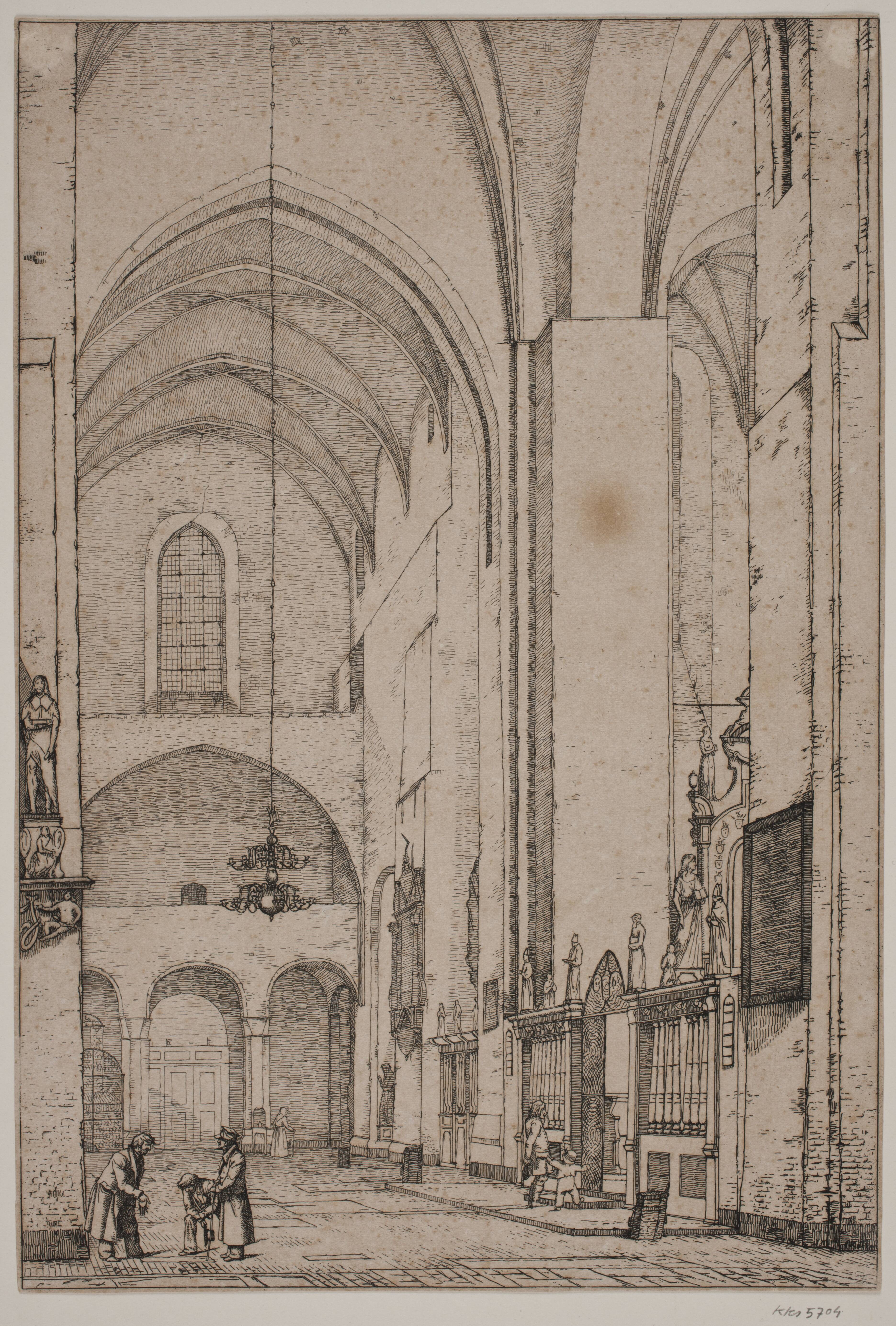 Prospekt af det indre af den nordlige korsarm af Århus domkirke