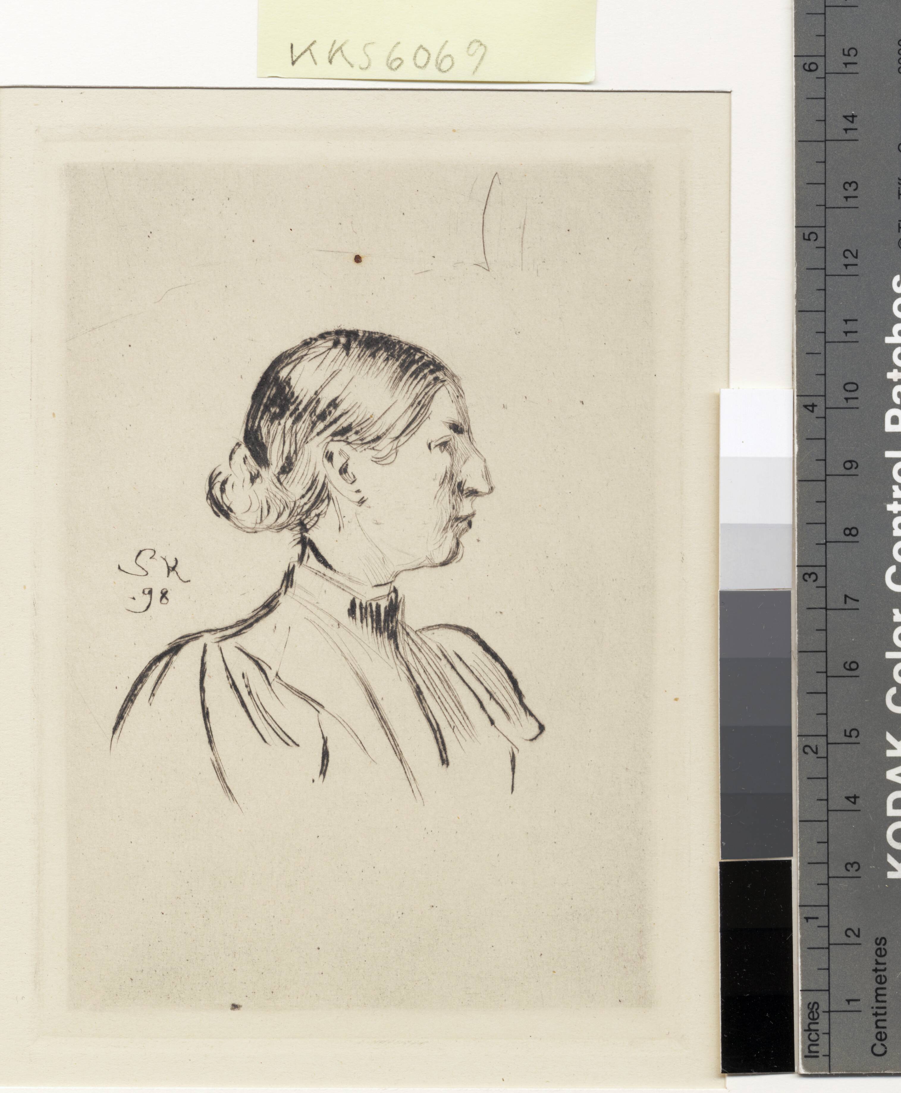 Portræt af Anna Ancher, profil
