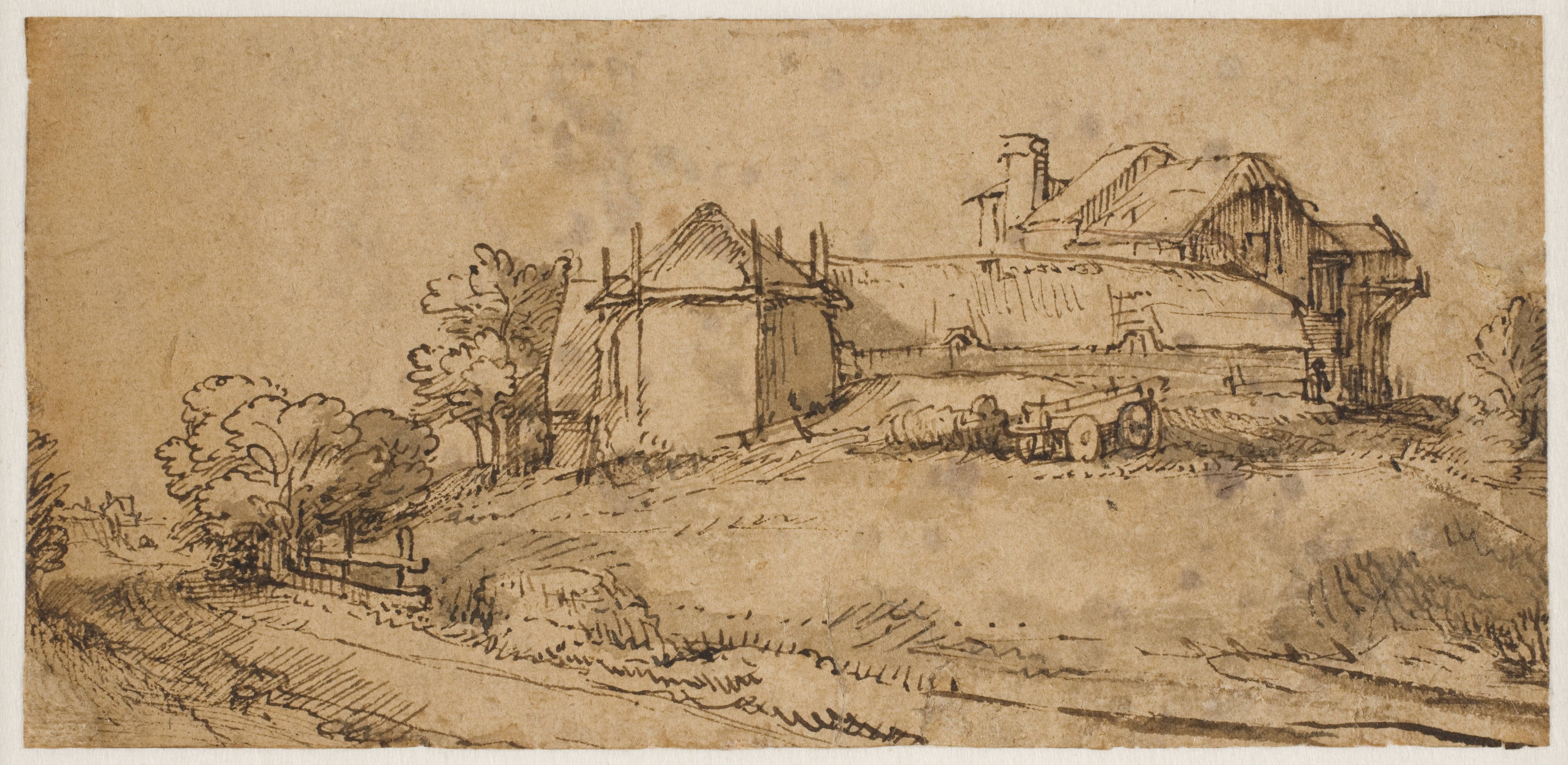 Landscape with a Farmhouse and a Hay Barn