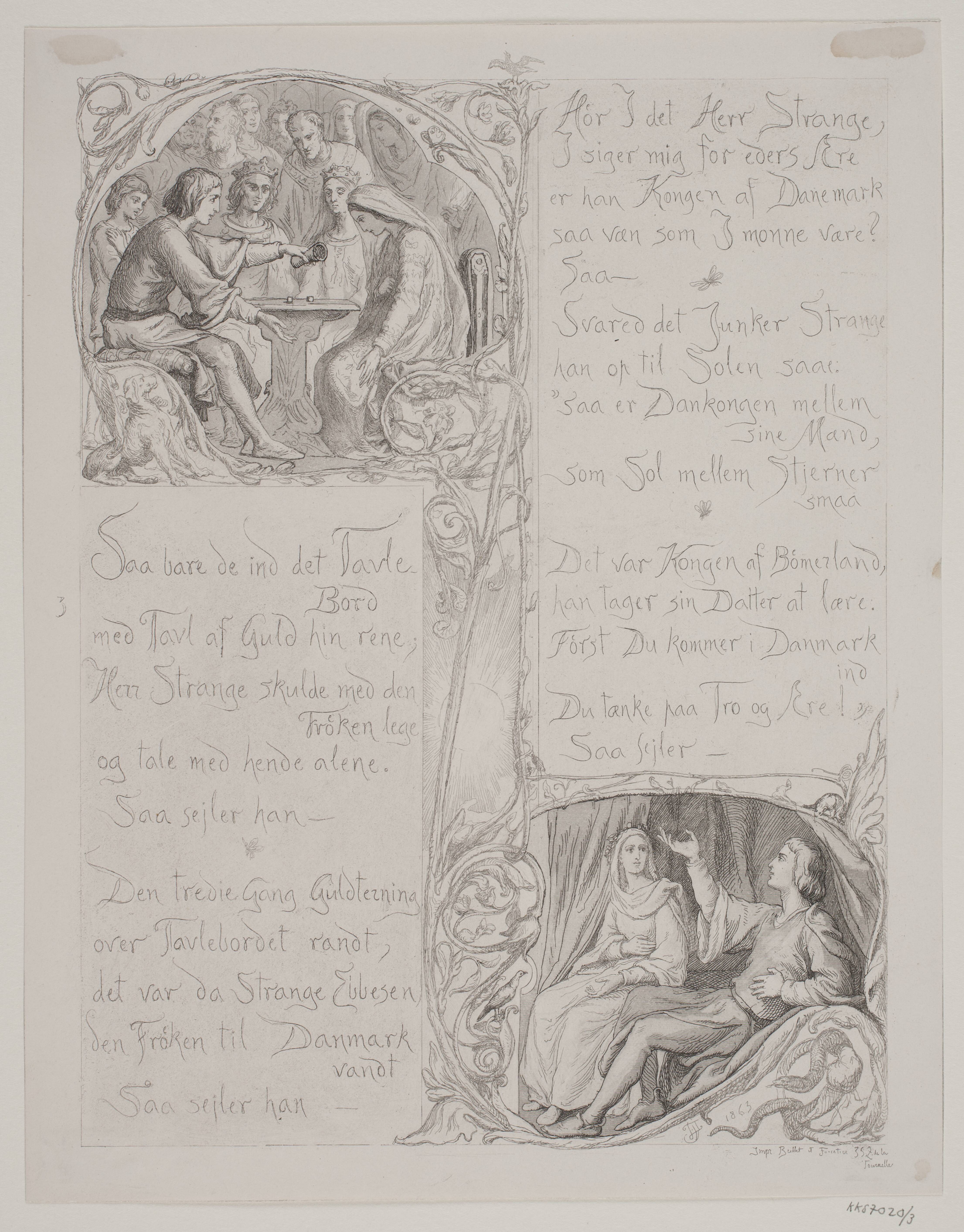 Illustration nr. 3 til "Visen om Dronning Dagmars ankomst til Danmark"