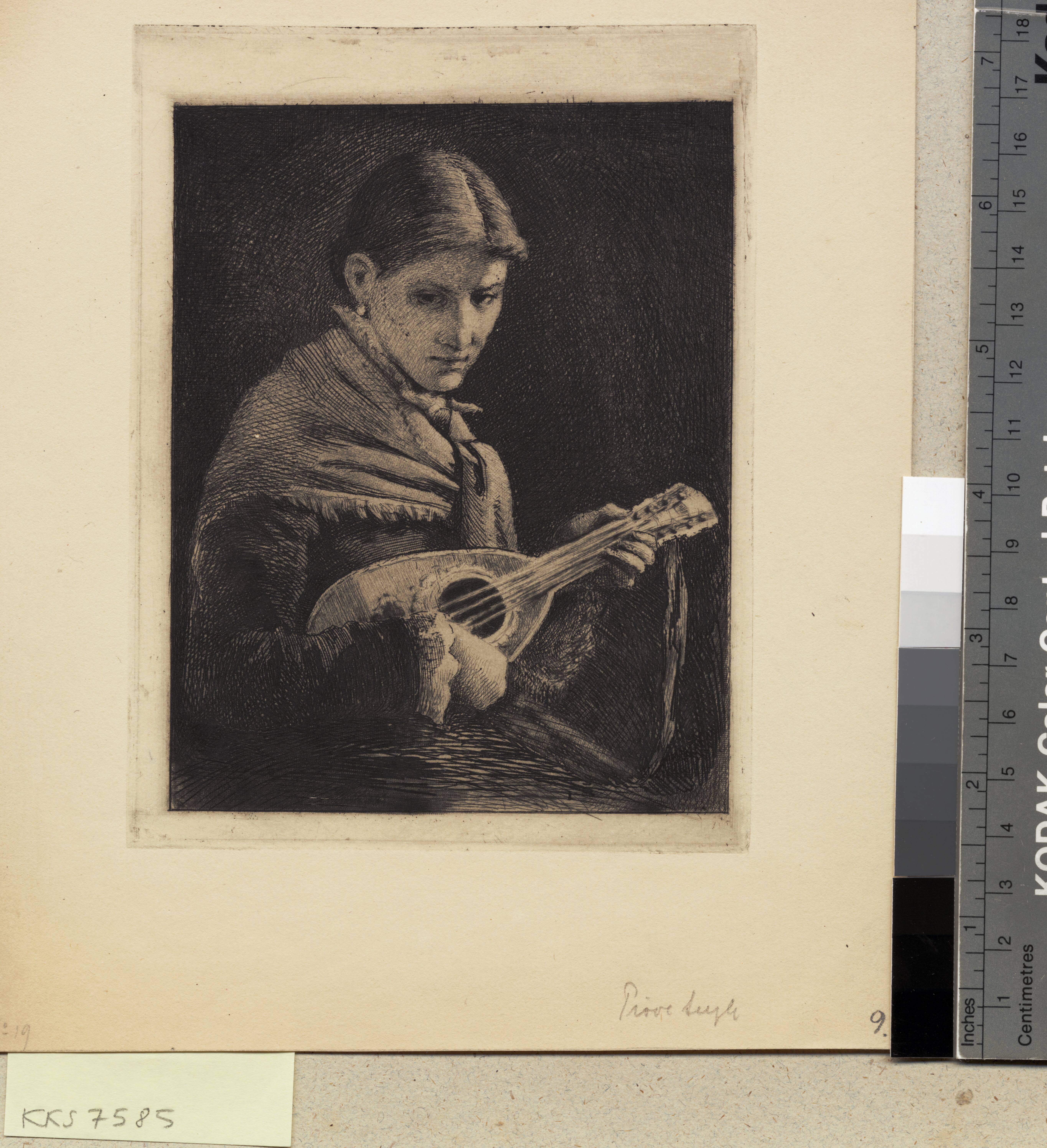 Ung pige med mandolin