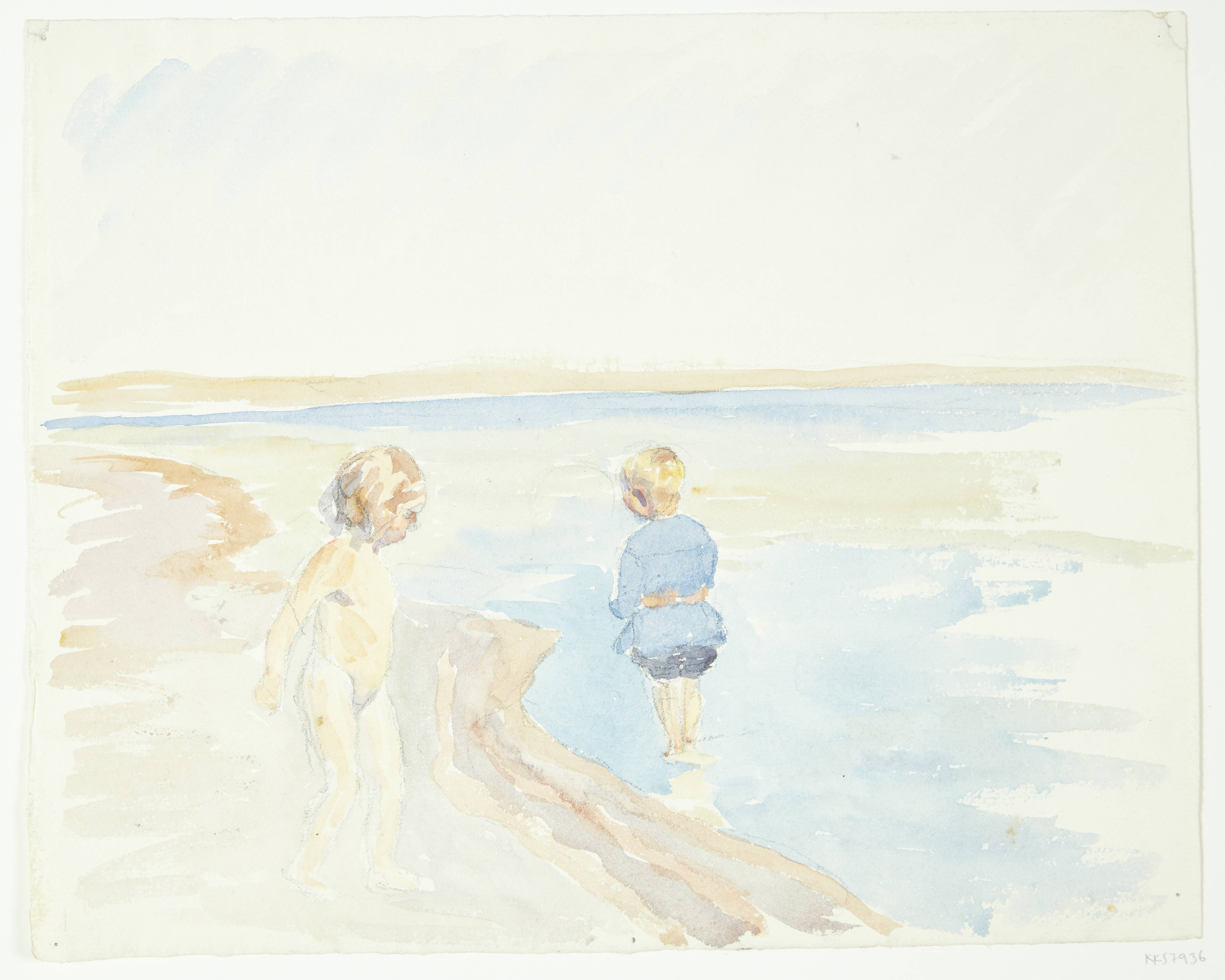 Børn ved stranden