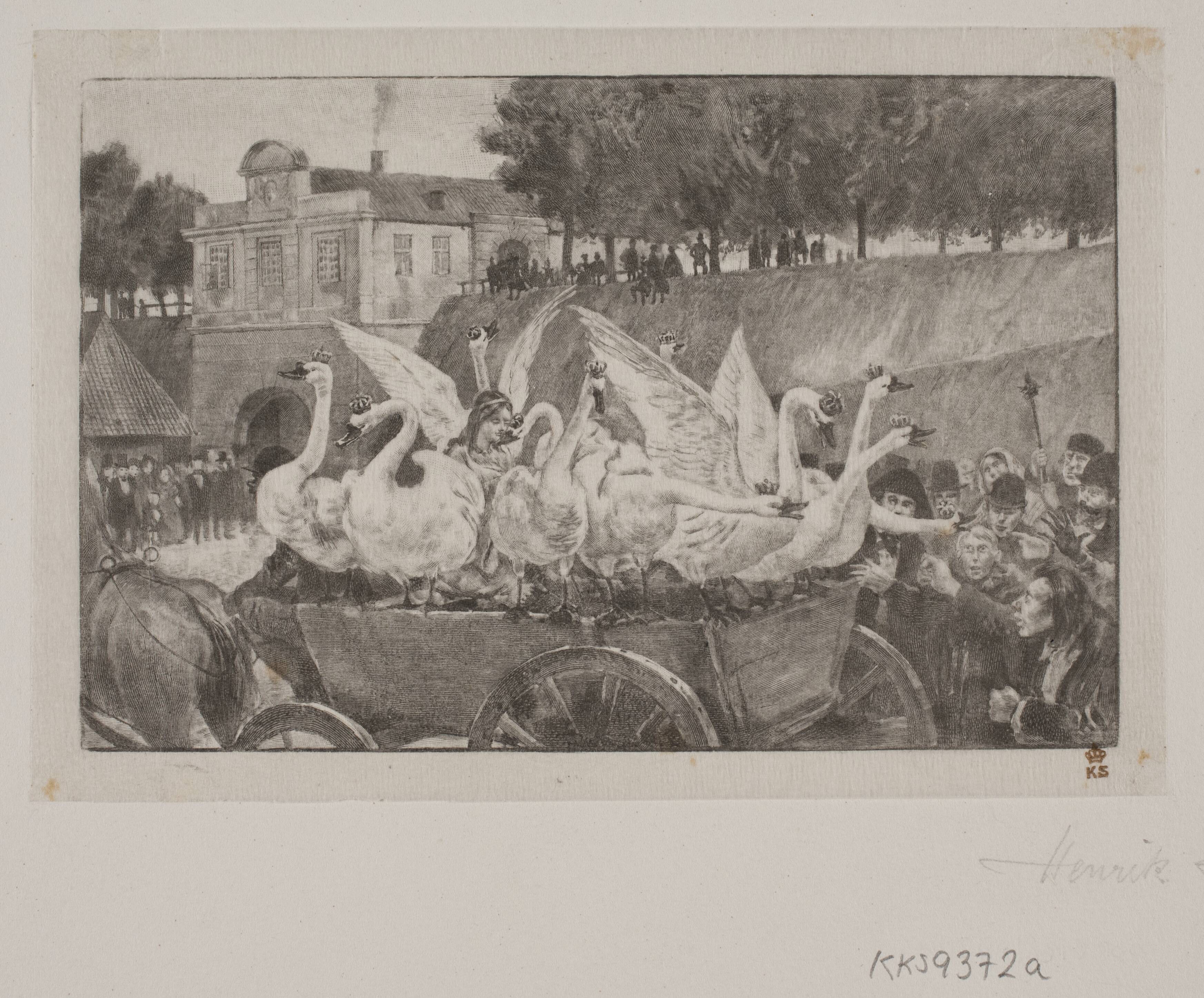 Illustration til H. C. Andersen: "De vilde svaner"
