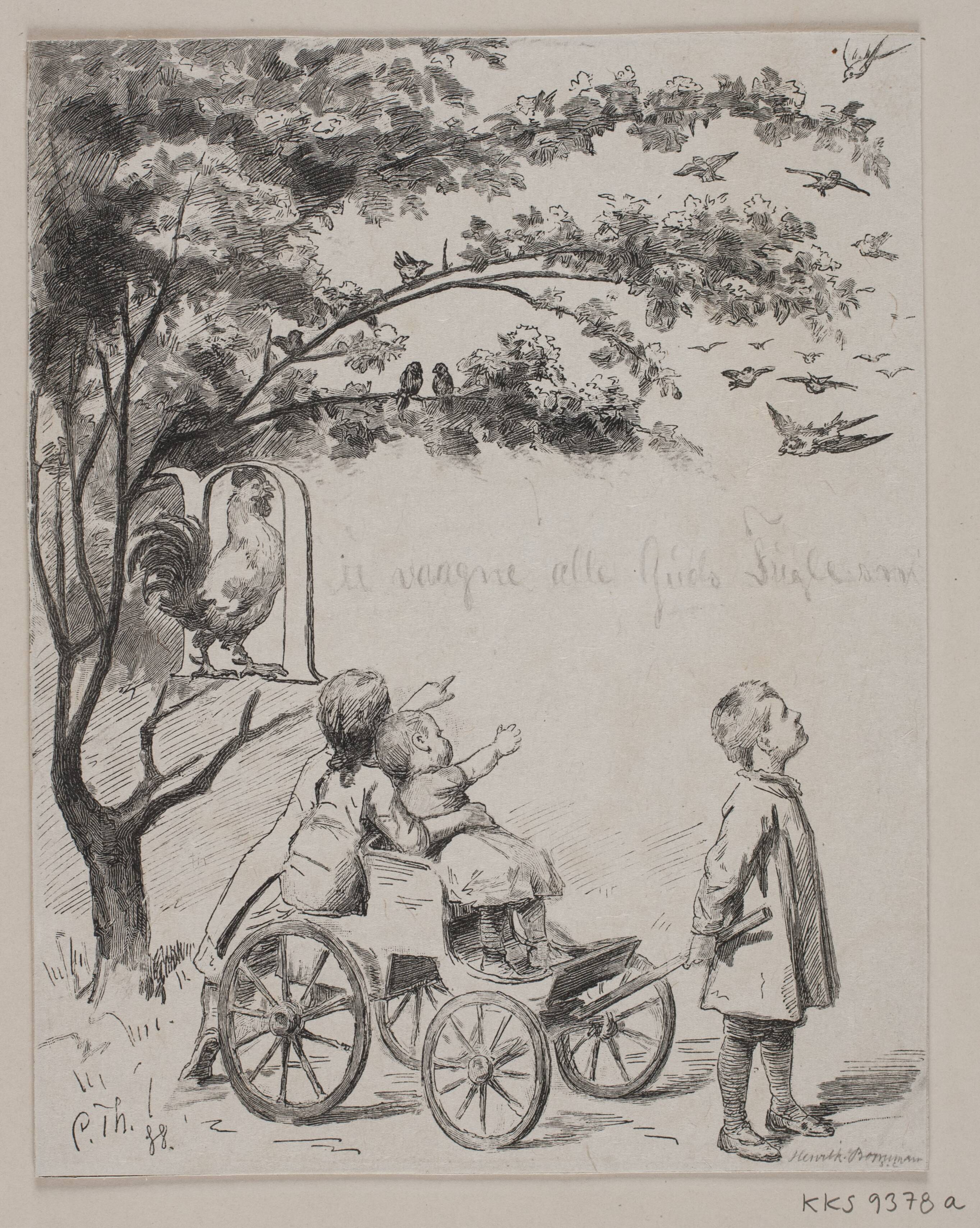 Illustration til B.S. Ingemann, "Nu vågne alle Guds fugle små"