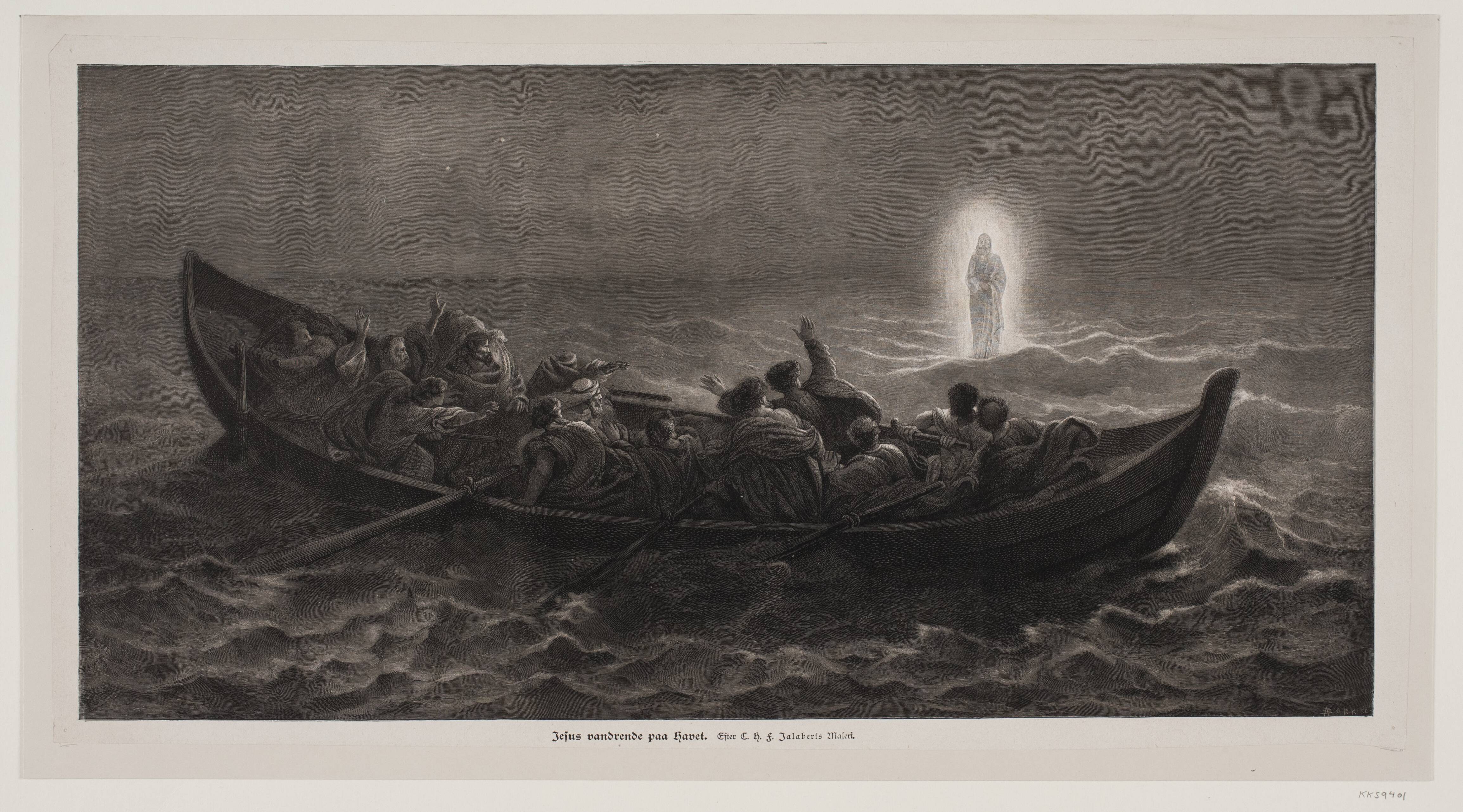 Jesus vandrer på havet