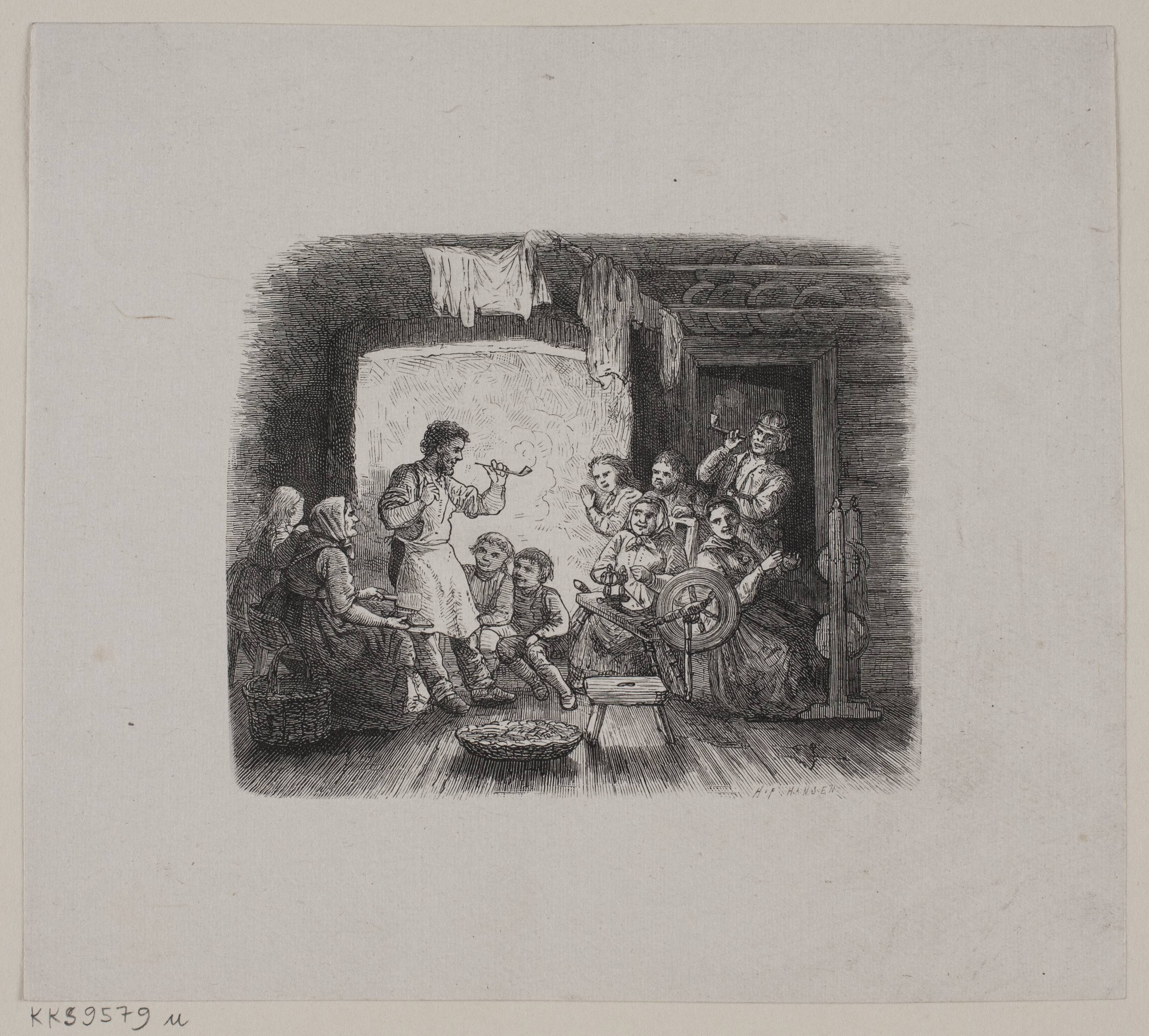 Illustration til "En Aftenstund i et Proprietærkøkken"