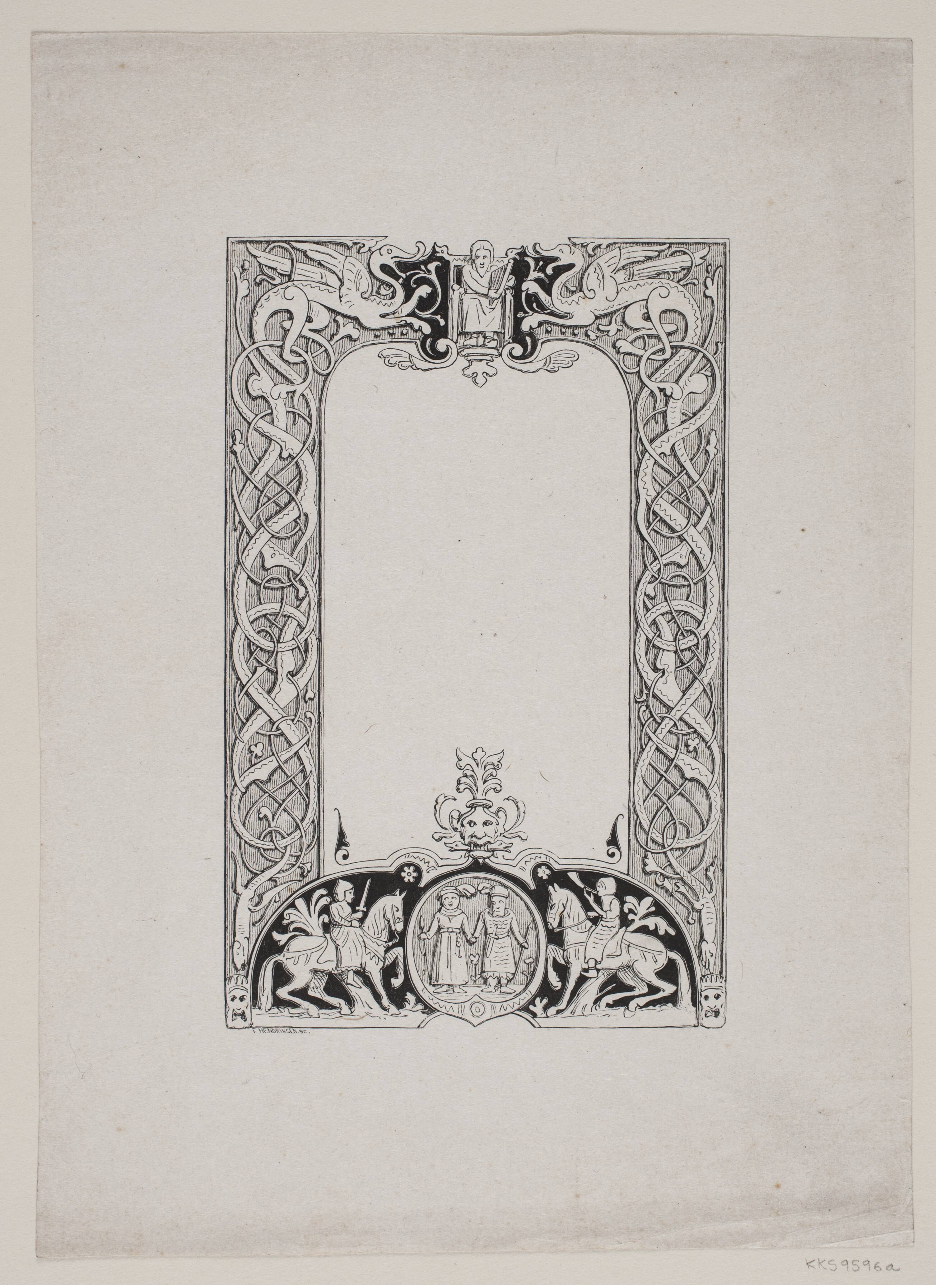Randtegning i oldnordisk dragestil. Til en norsk bog